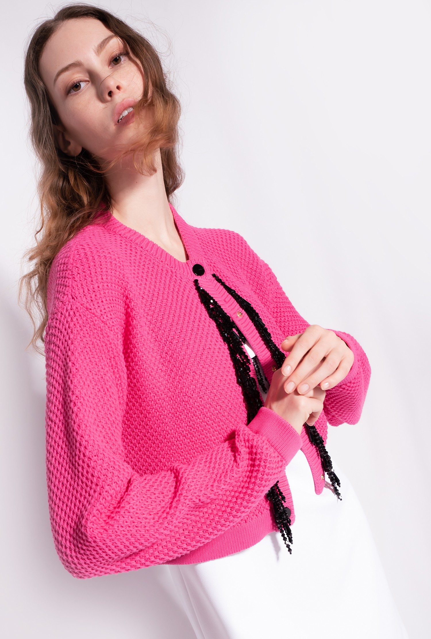 Cardigan with bead detailing