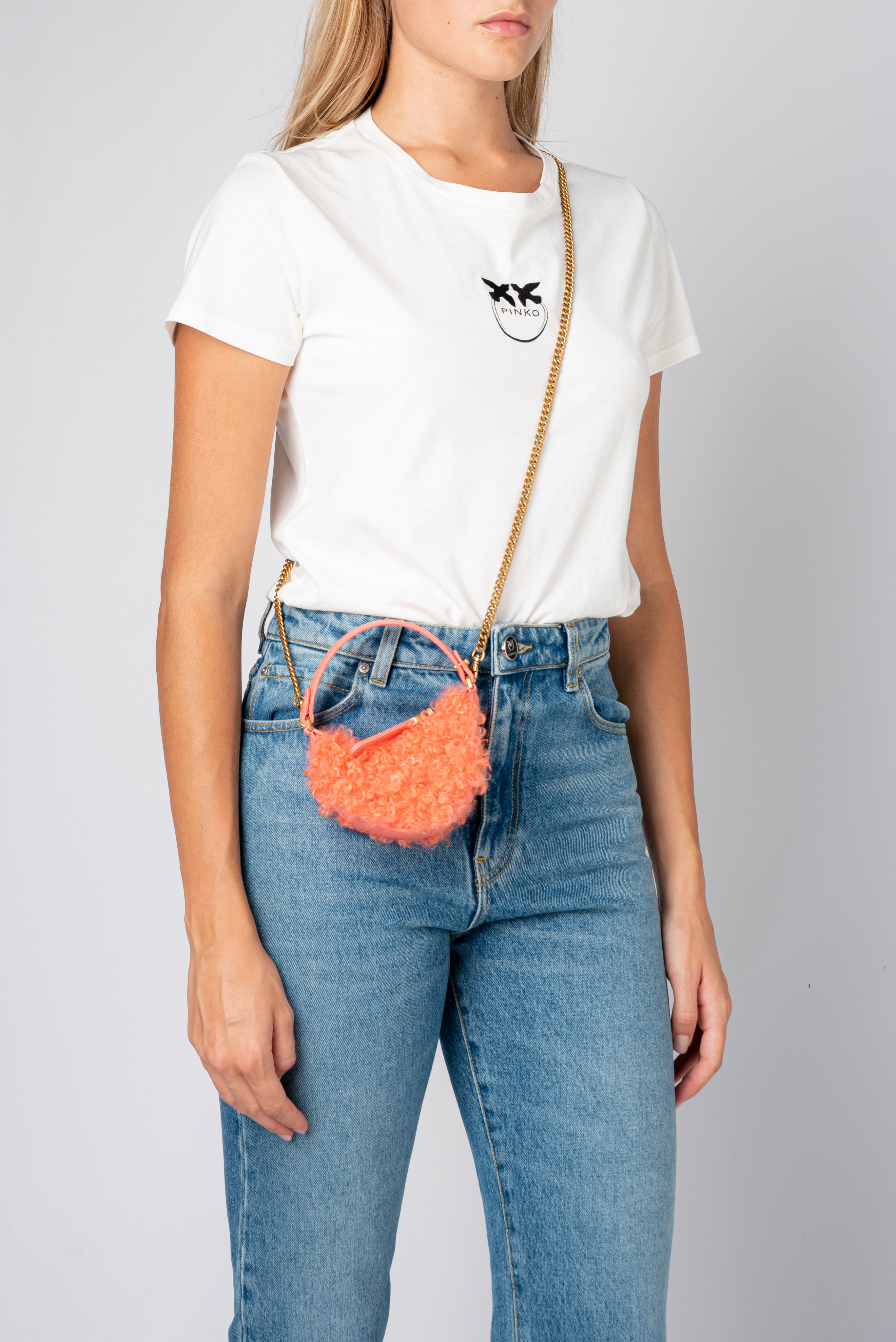 Micro Long Half Moon Bag Eco Sheepskin