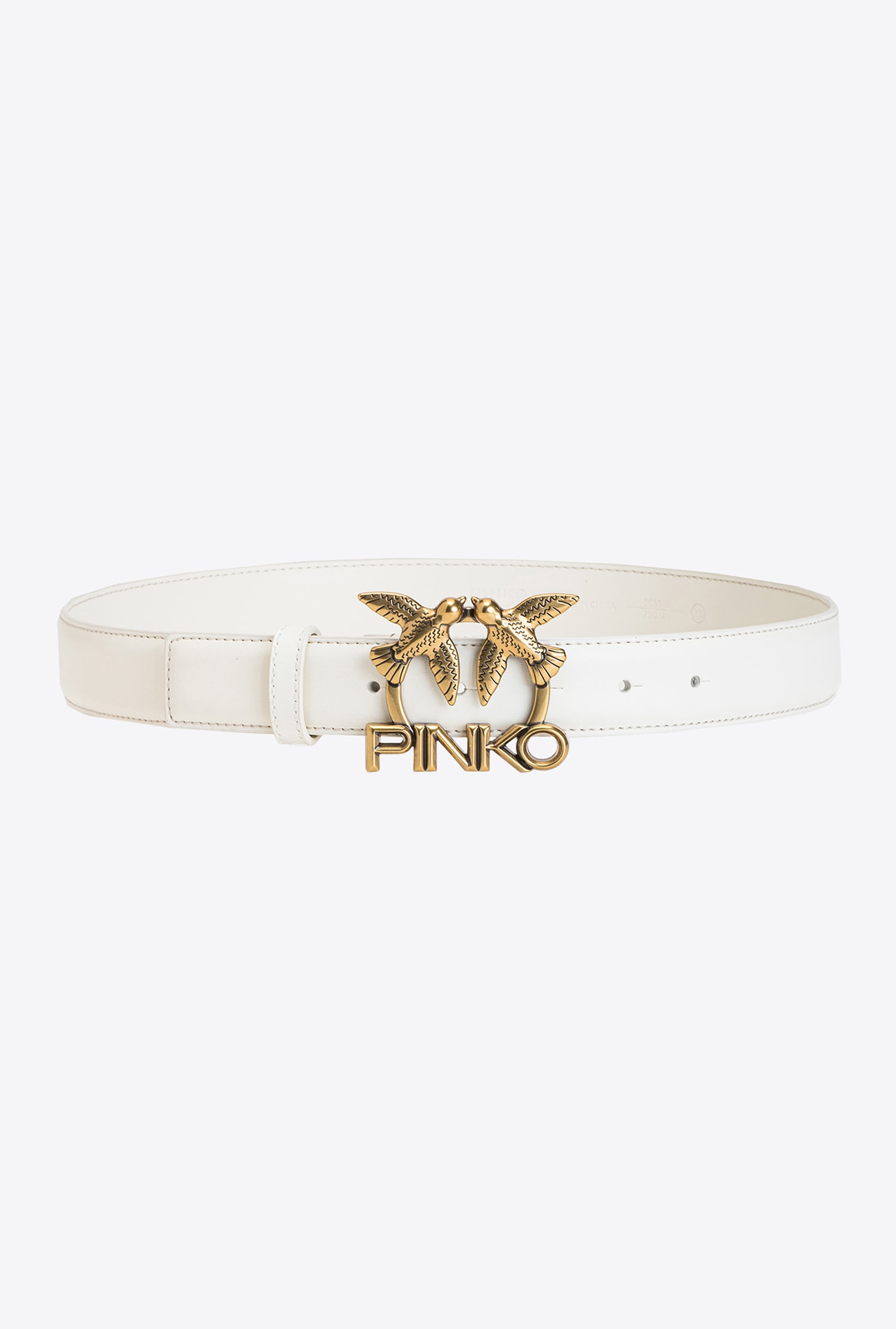 Leather belt with Love Birds logo