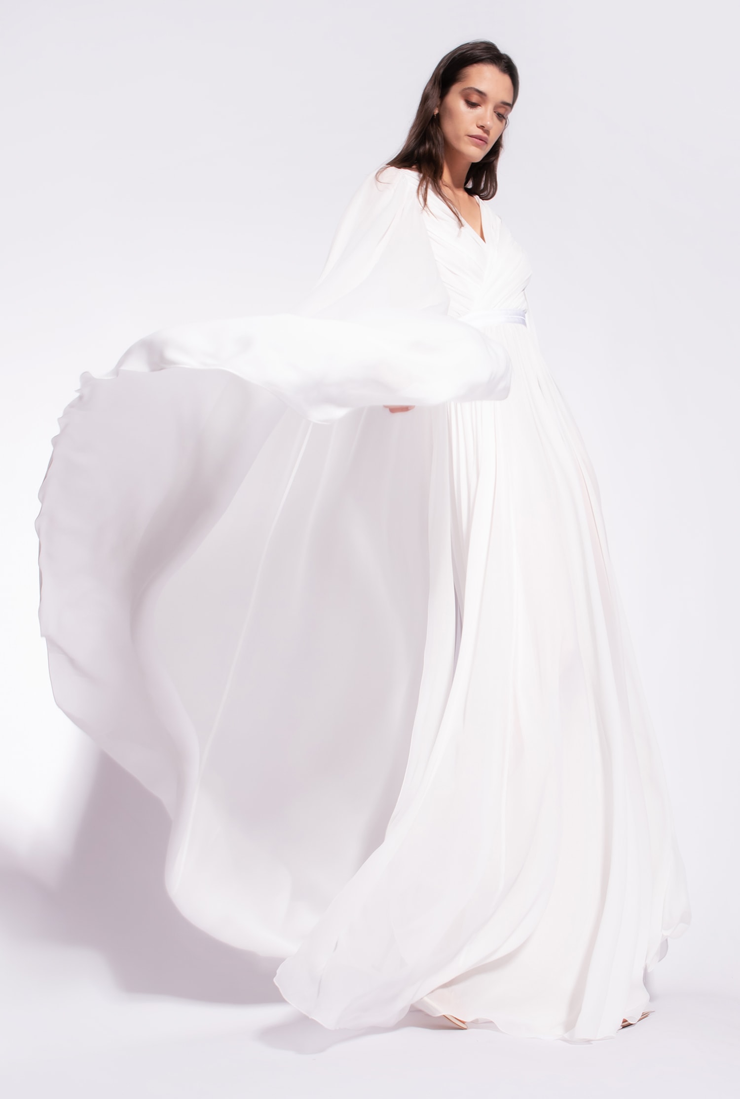 Extra long-sleeved dress