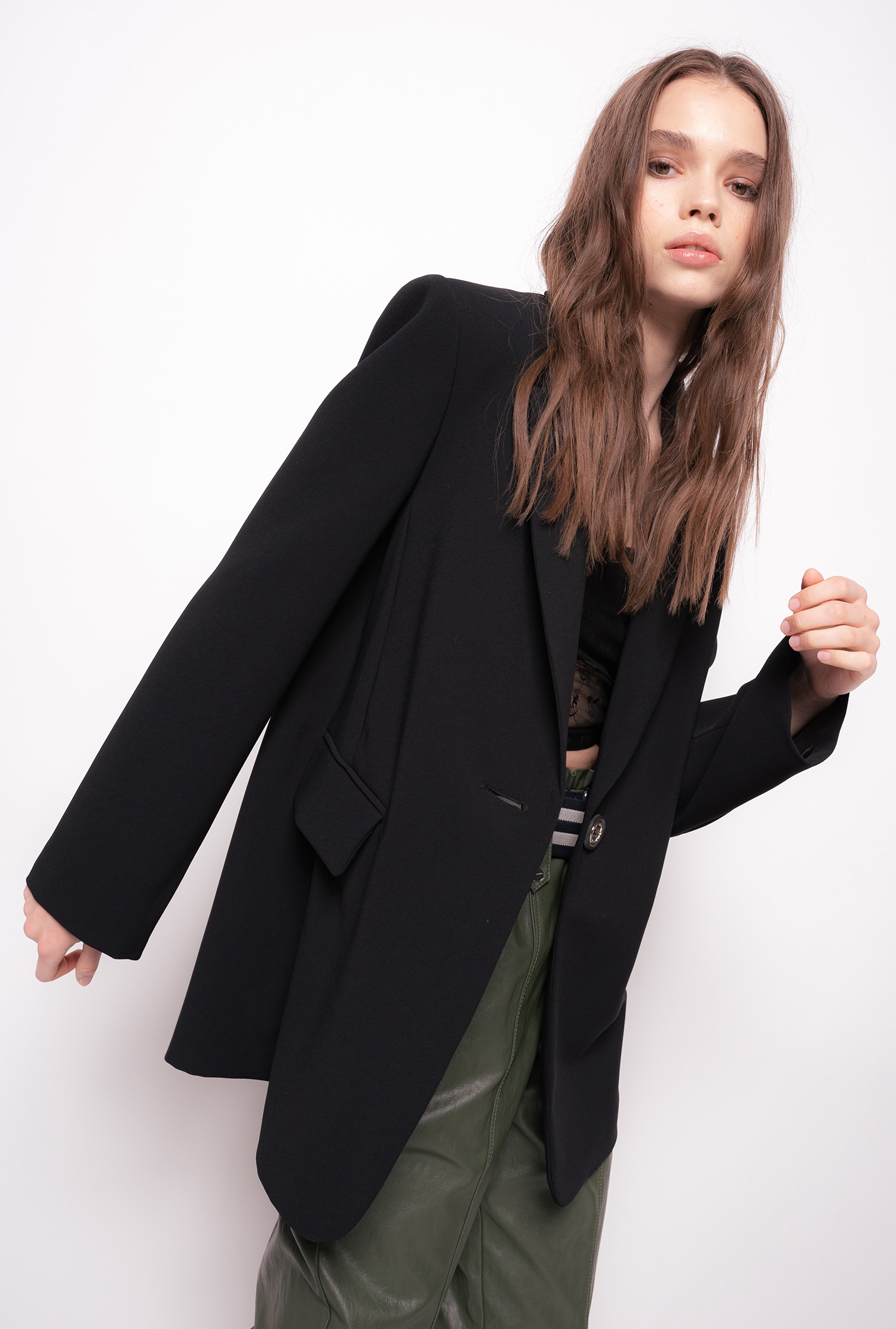 Single-breasted stretch crêpe blazer