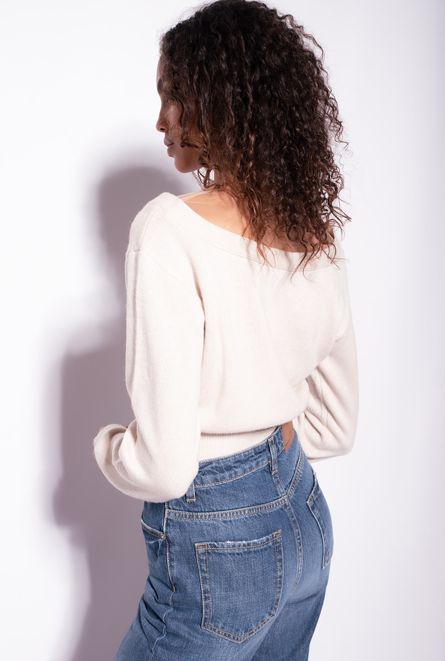 Soft wool and tulle cardigan