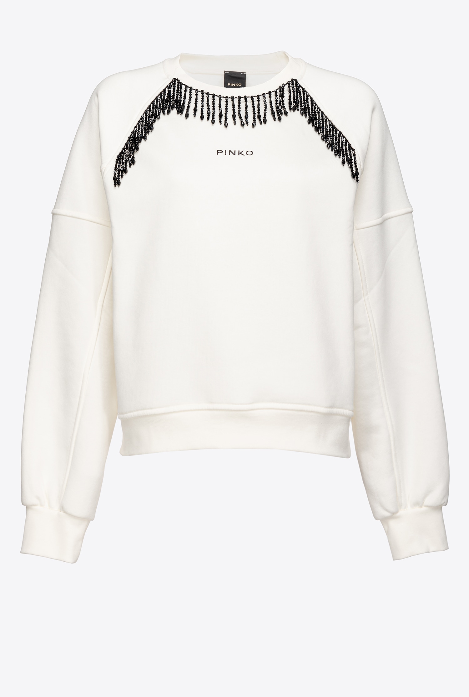 Sweatshirt with shiny fringing