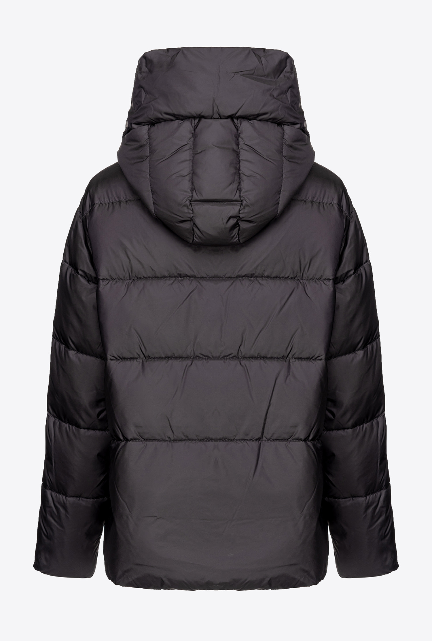 Semi-glossy down jacket with hood