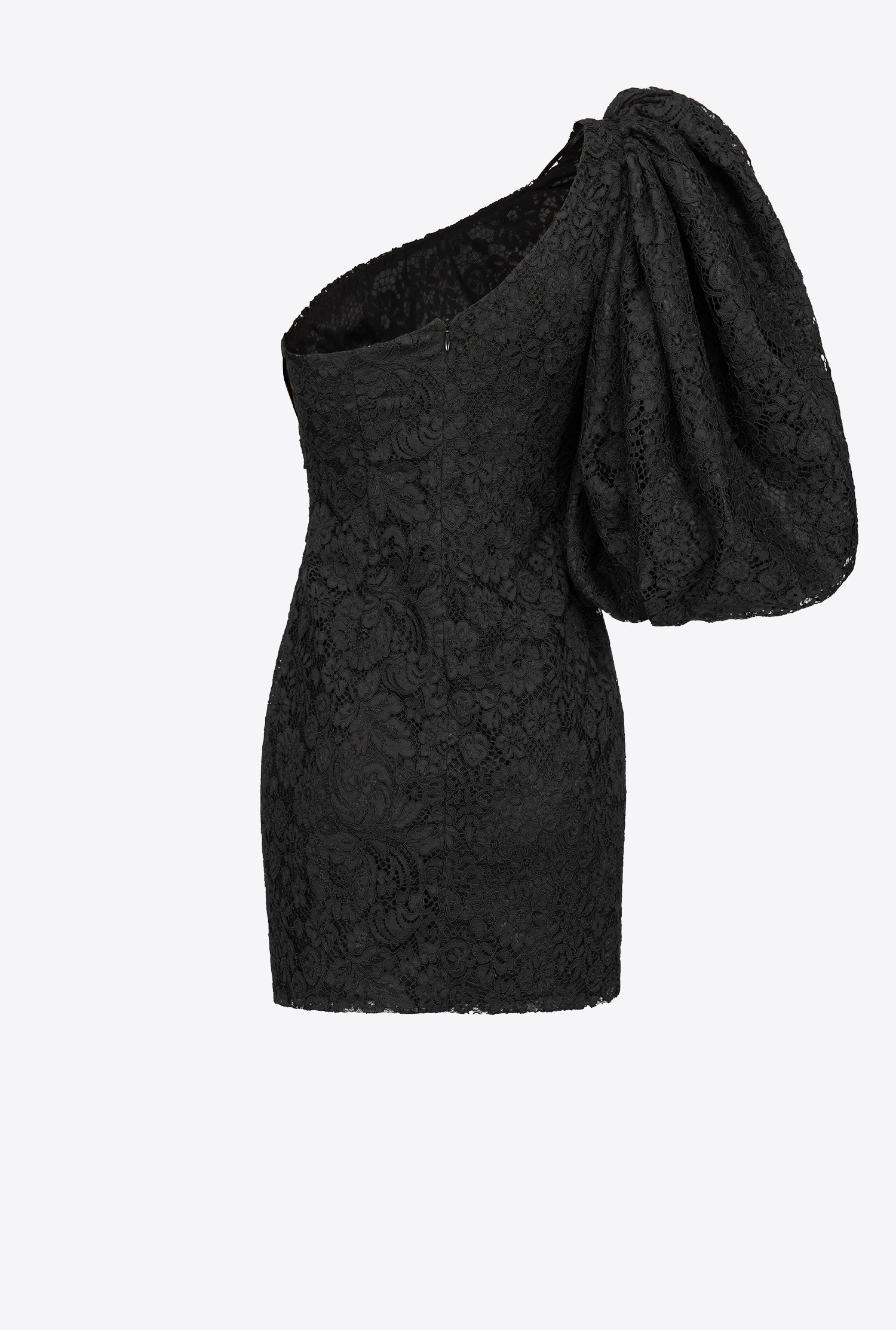 One-shoulder lace mini dress