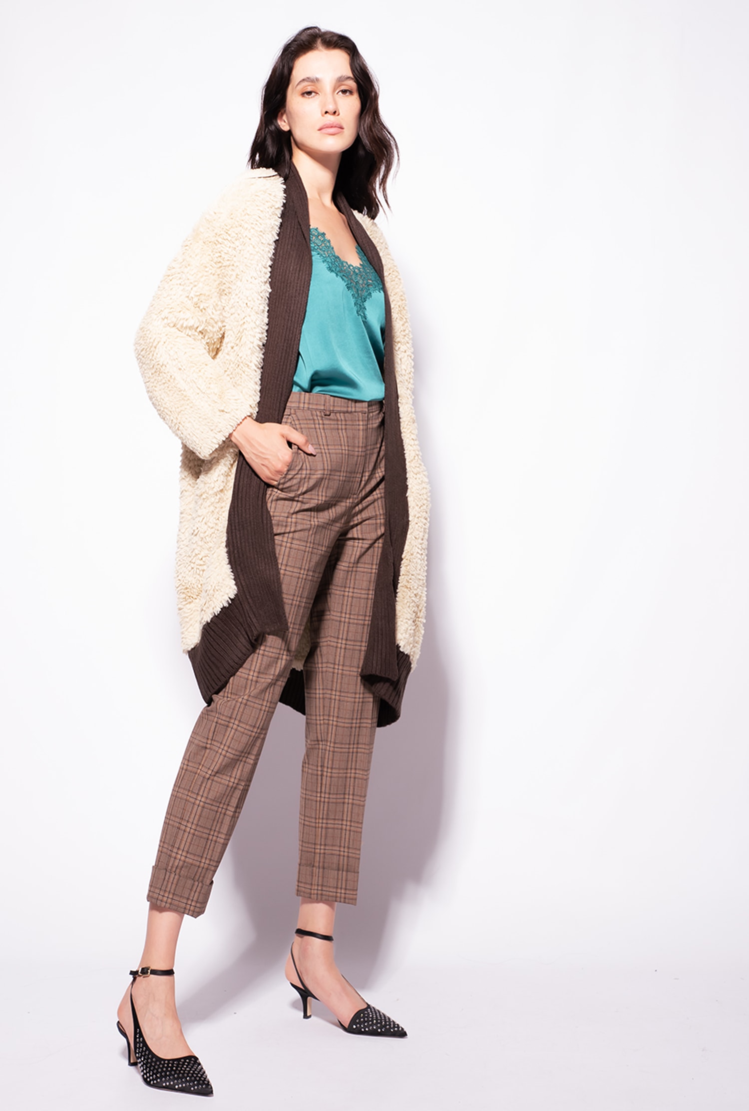 Faux fur cardi-coat