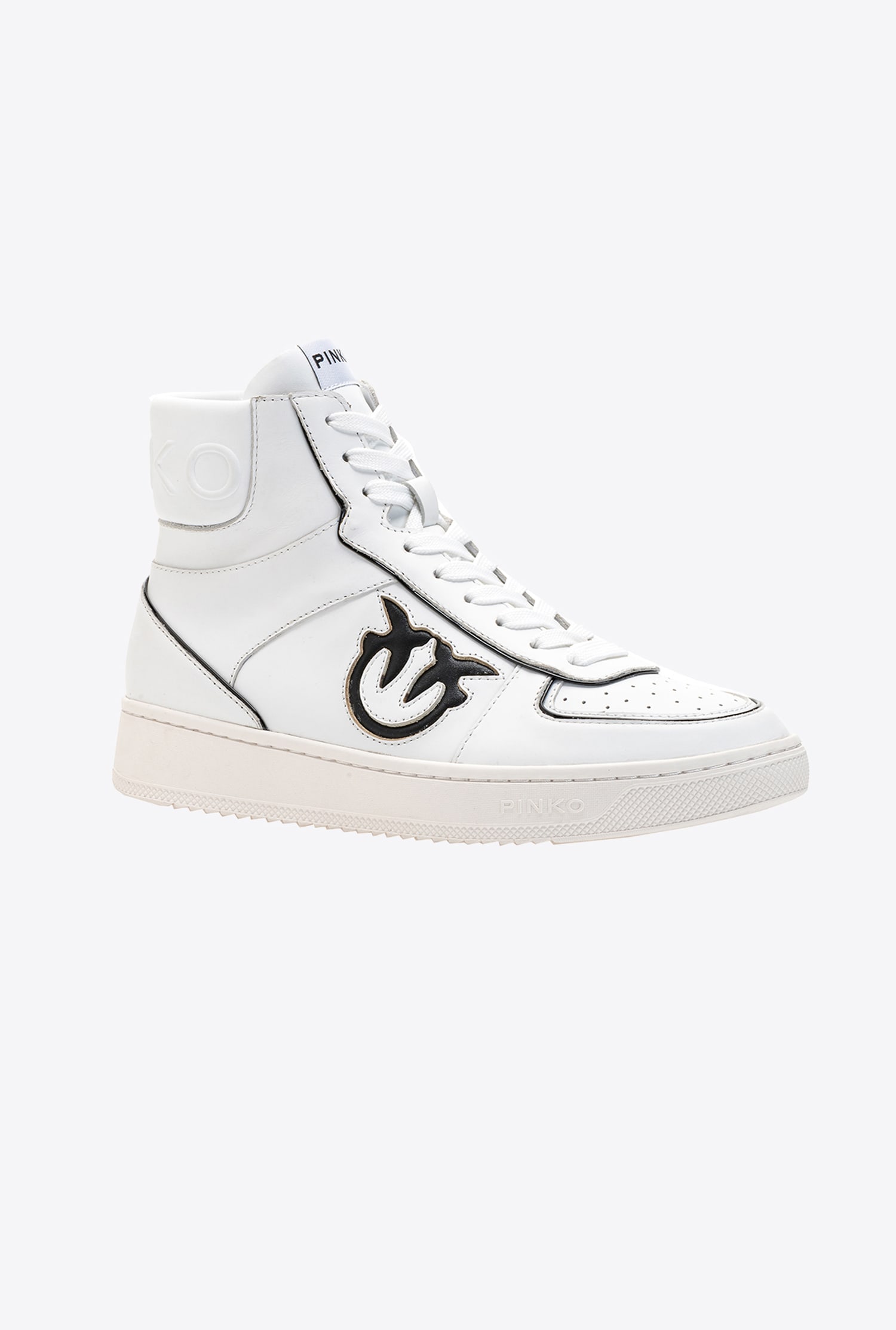 Leather high-top trainers
