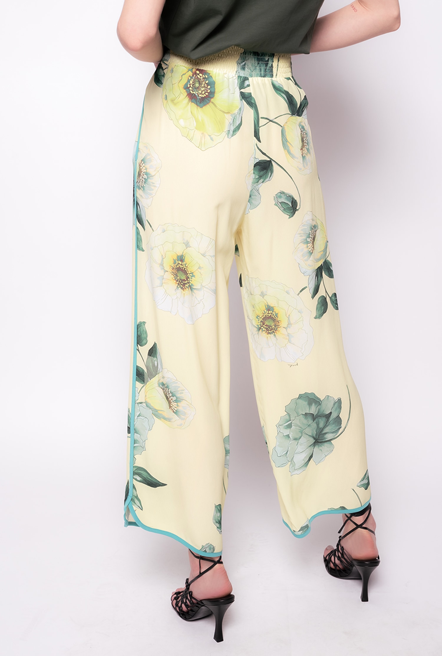 Palazzo trousers with rose print