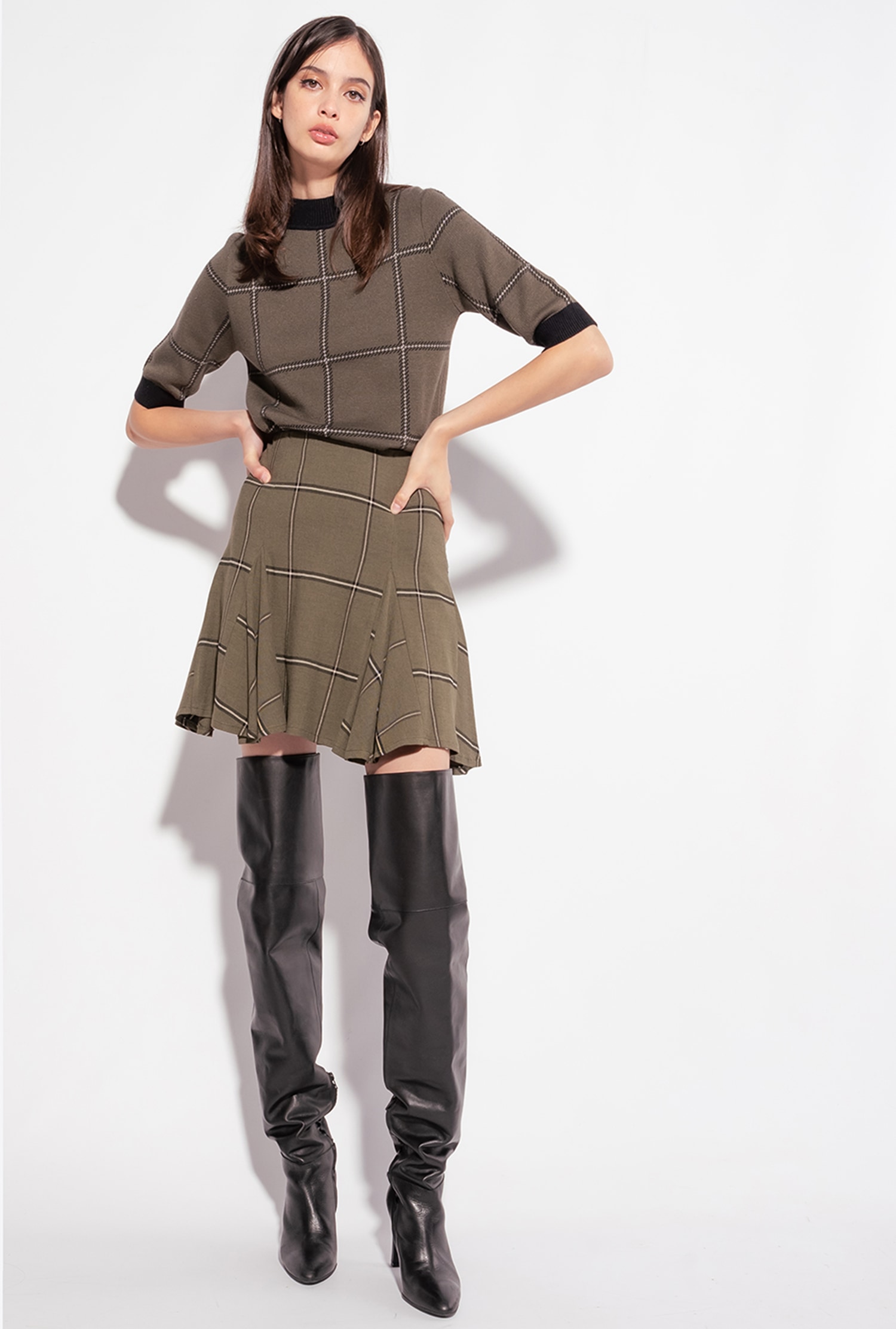 Check mini skirt