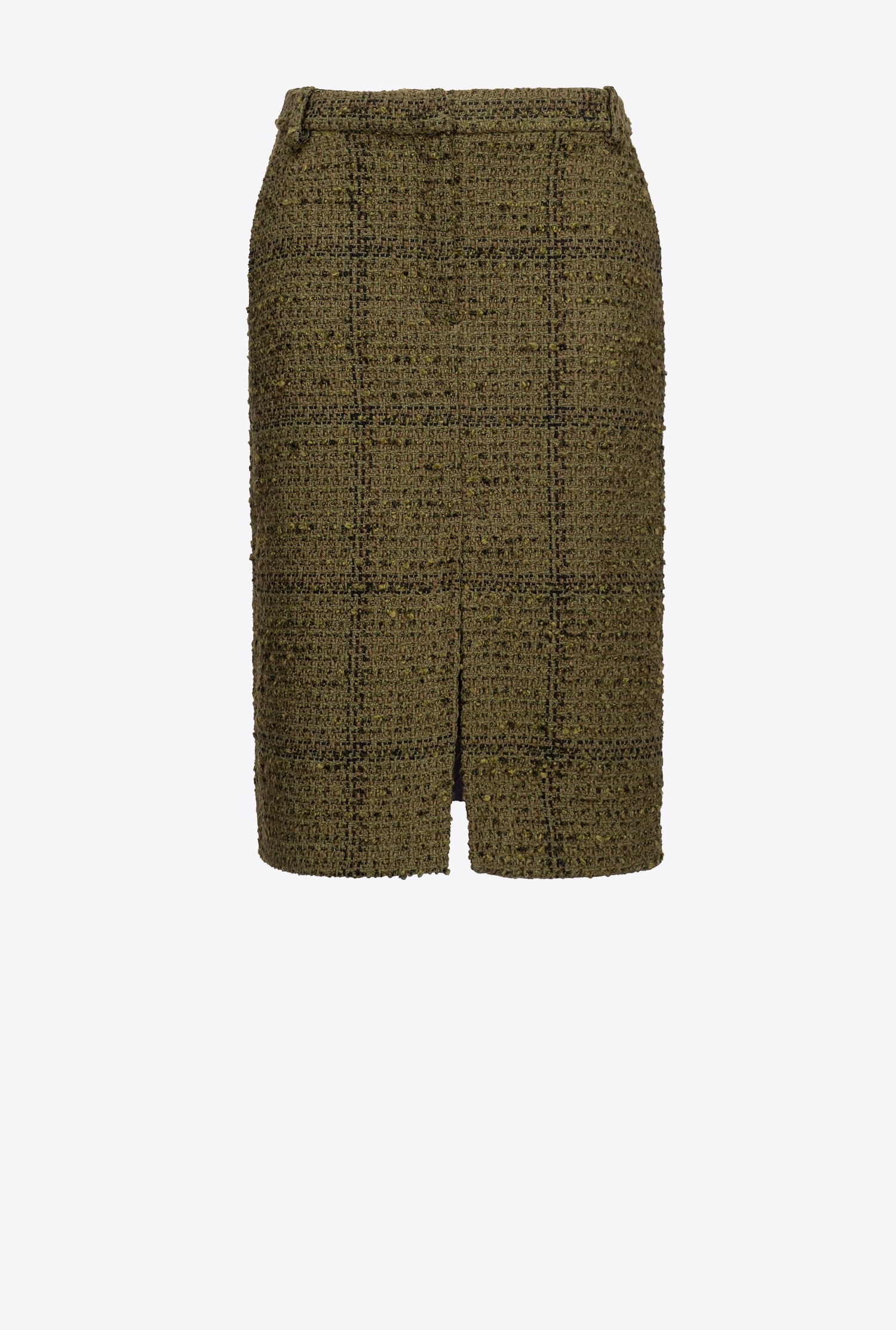 Bouclé midi skirt with check pattern