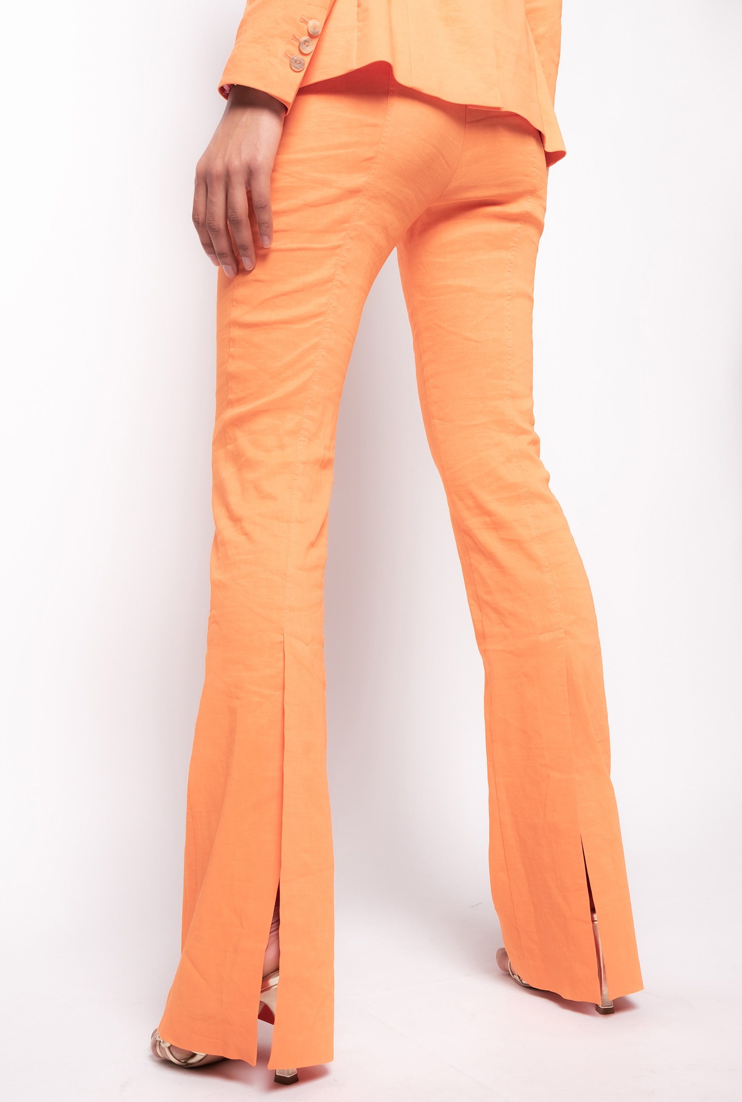 Flared linen trousers