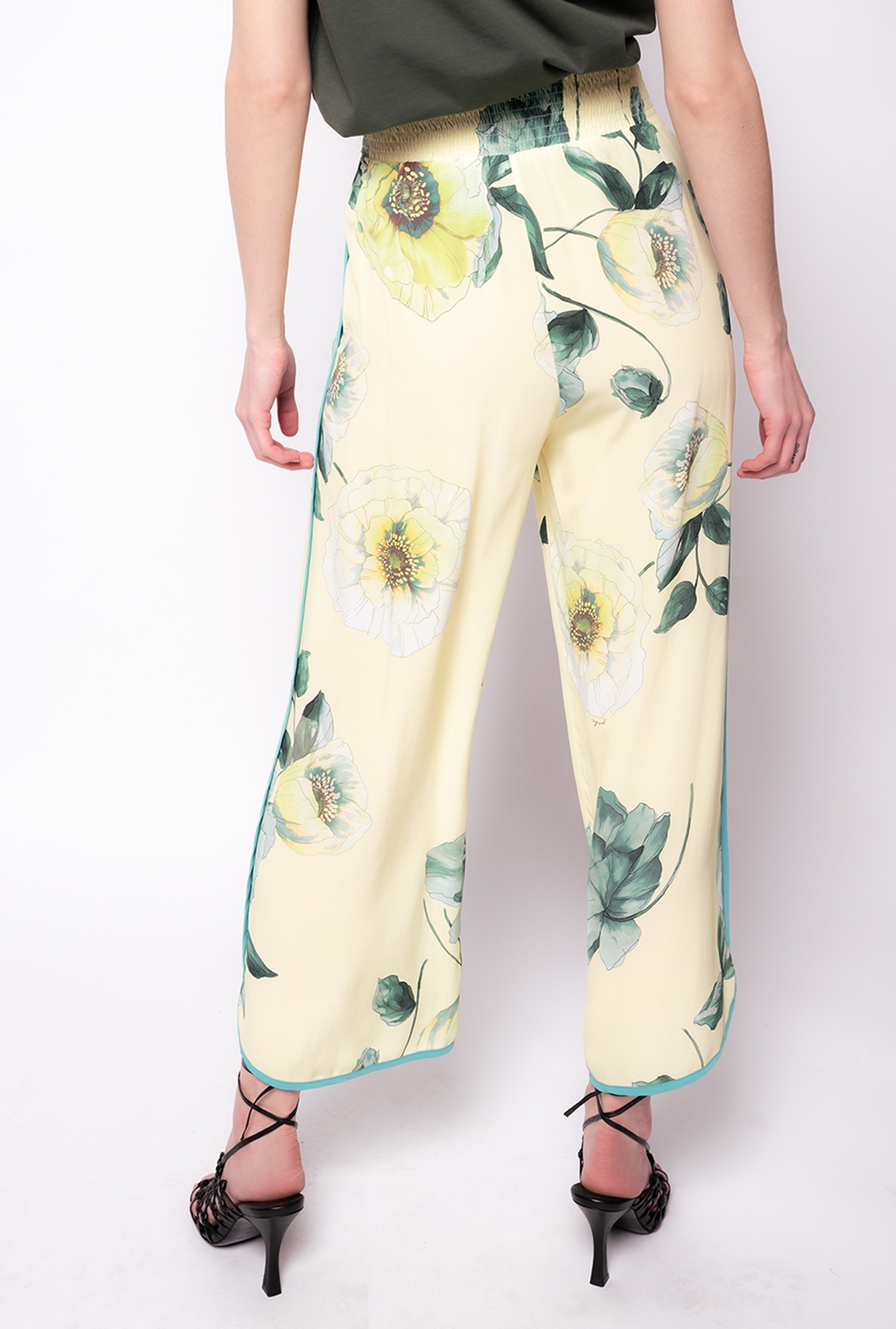 Palazzo trousers with rose print