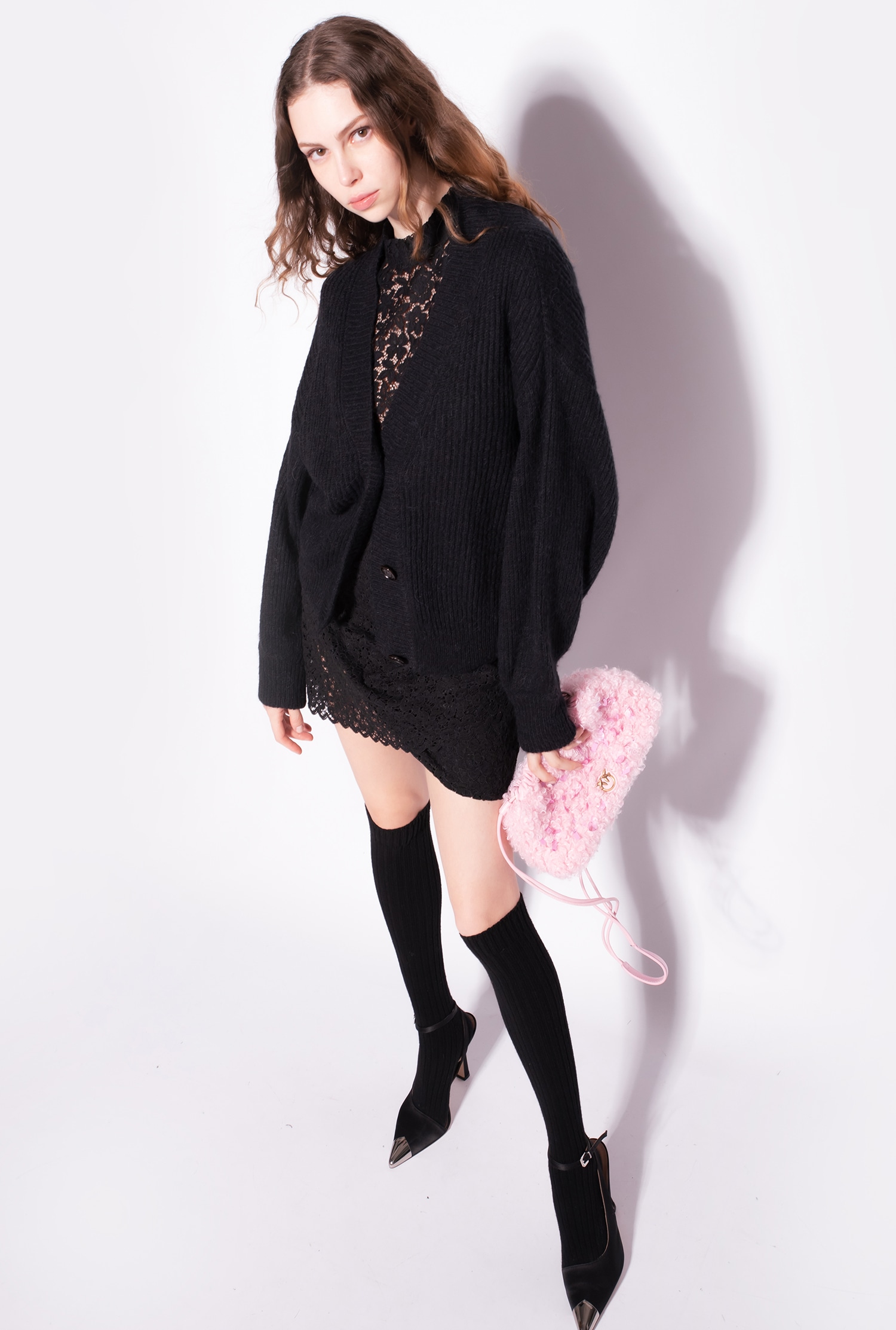Cropped rib-knit cardigan