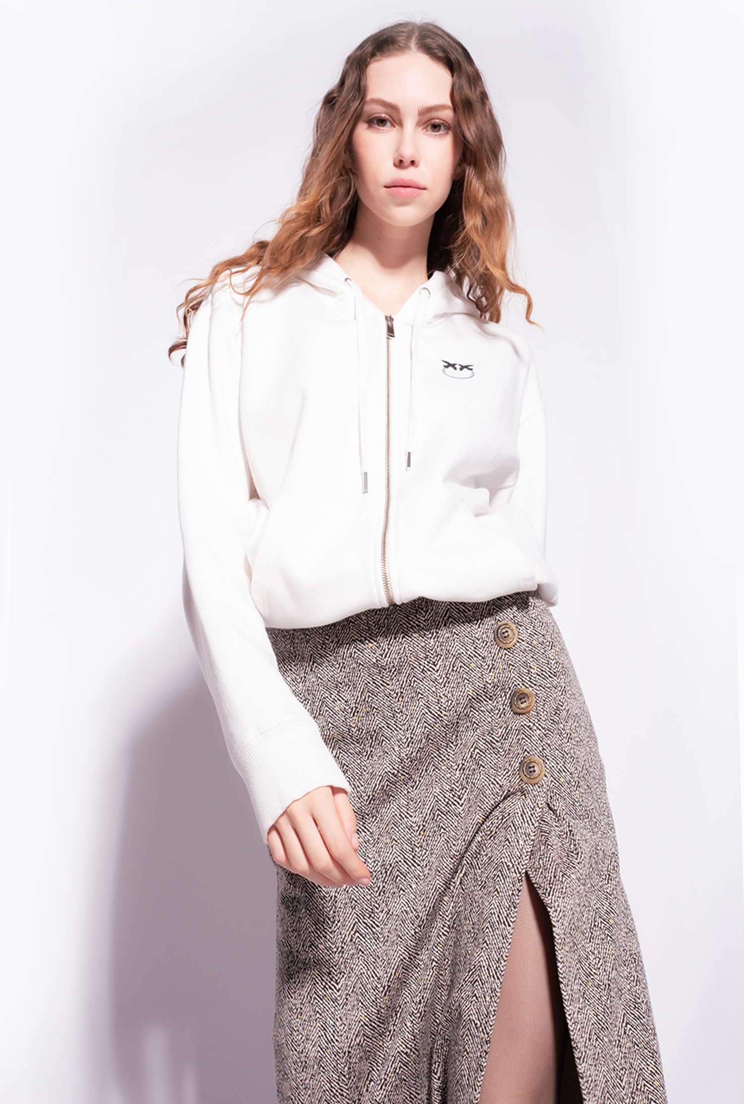 Zipped sweatshirt with Love Birds logo