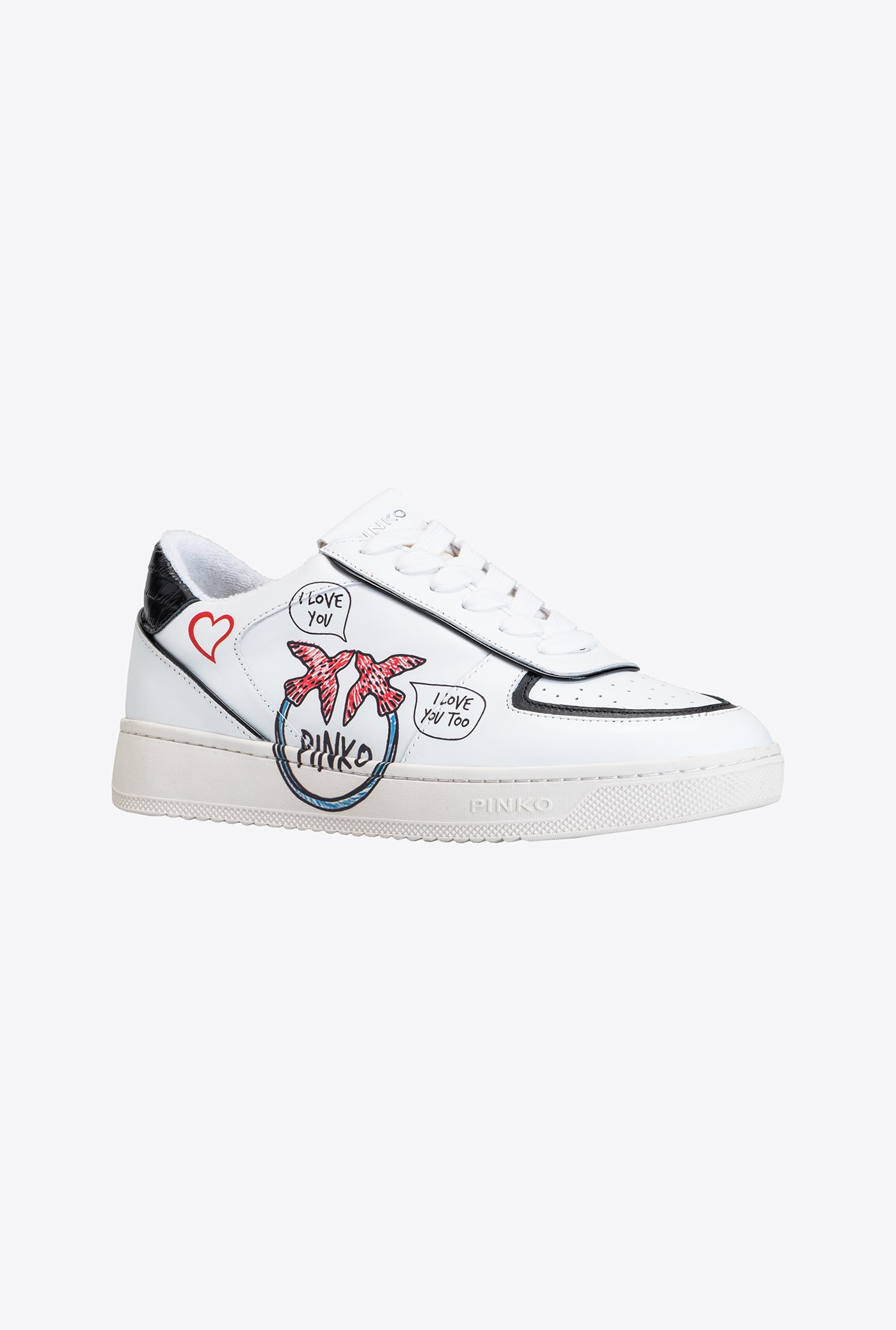 Flat sneakers with graffiti detail