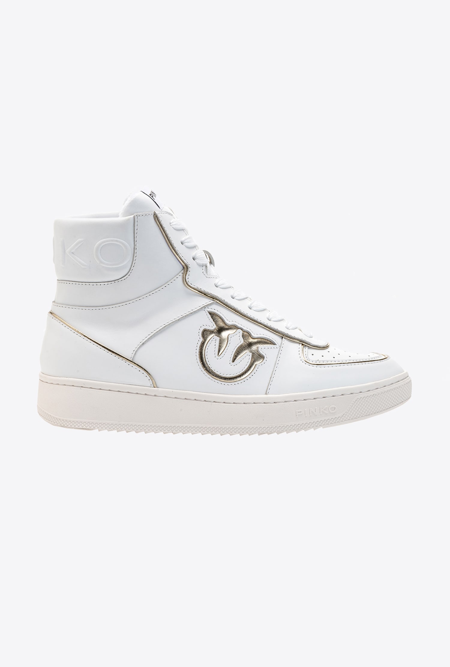 Leather high-top trainers