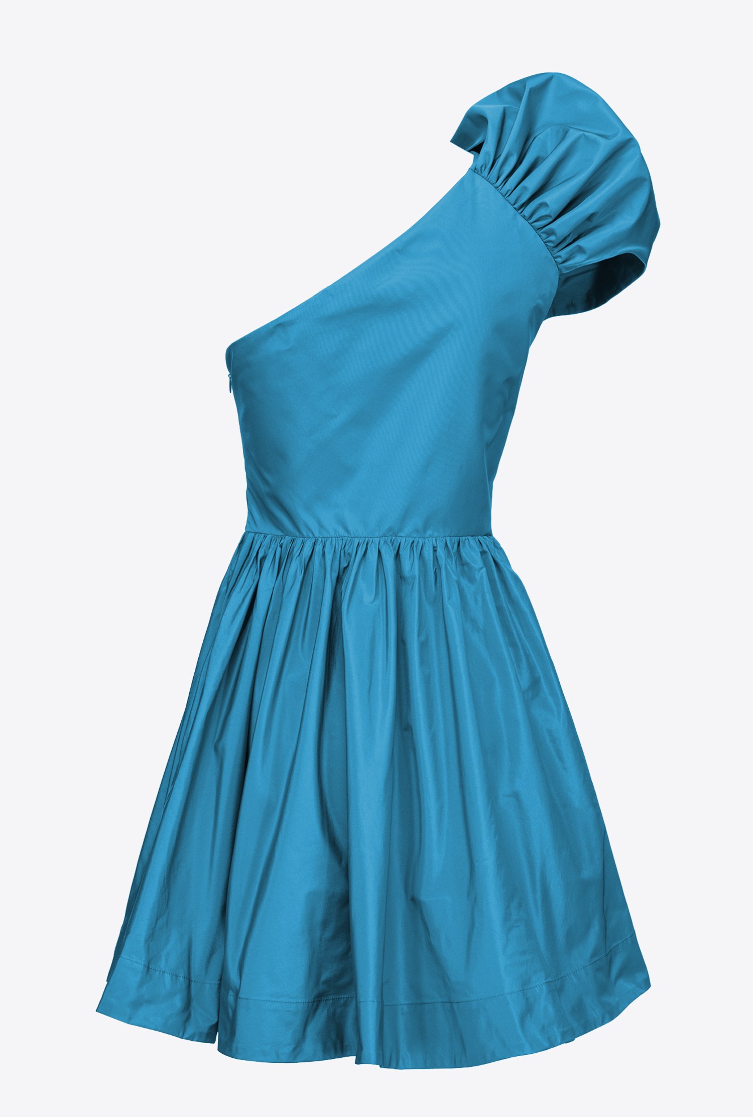One-shoulder taffeta mini dress