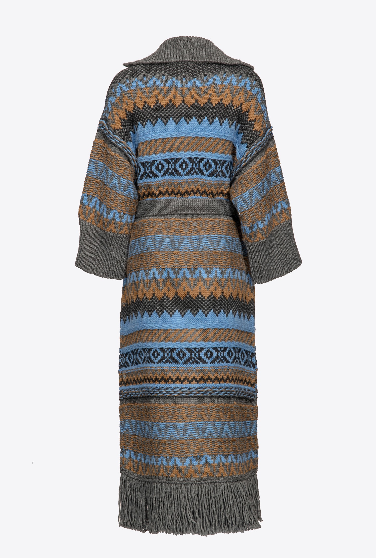 Alpaca-blend jacquard cardi-coat