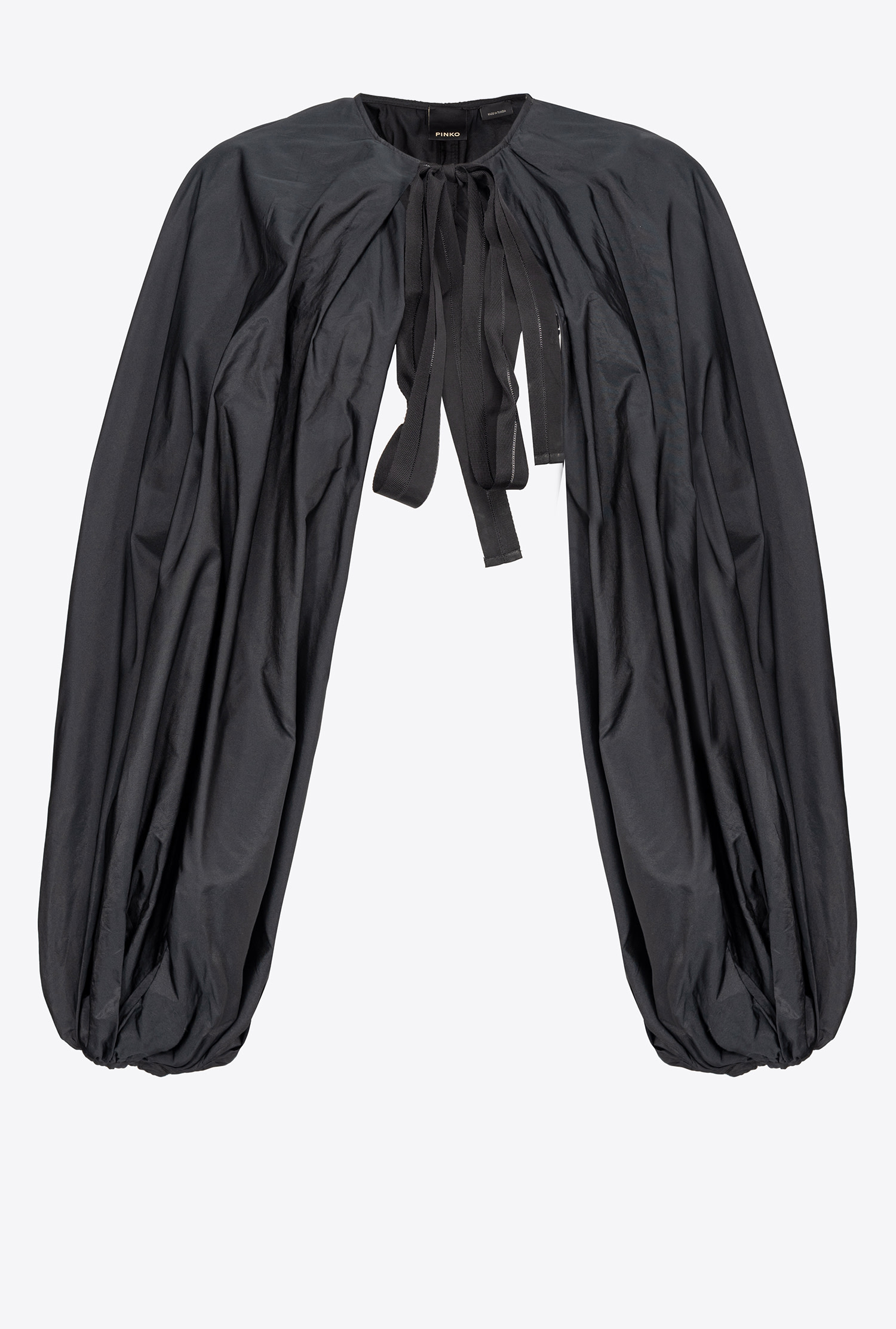 Taffeta shrug with balloon sleeves