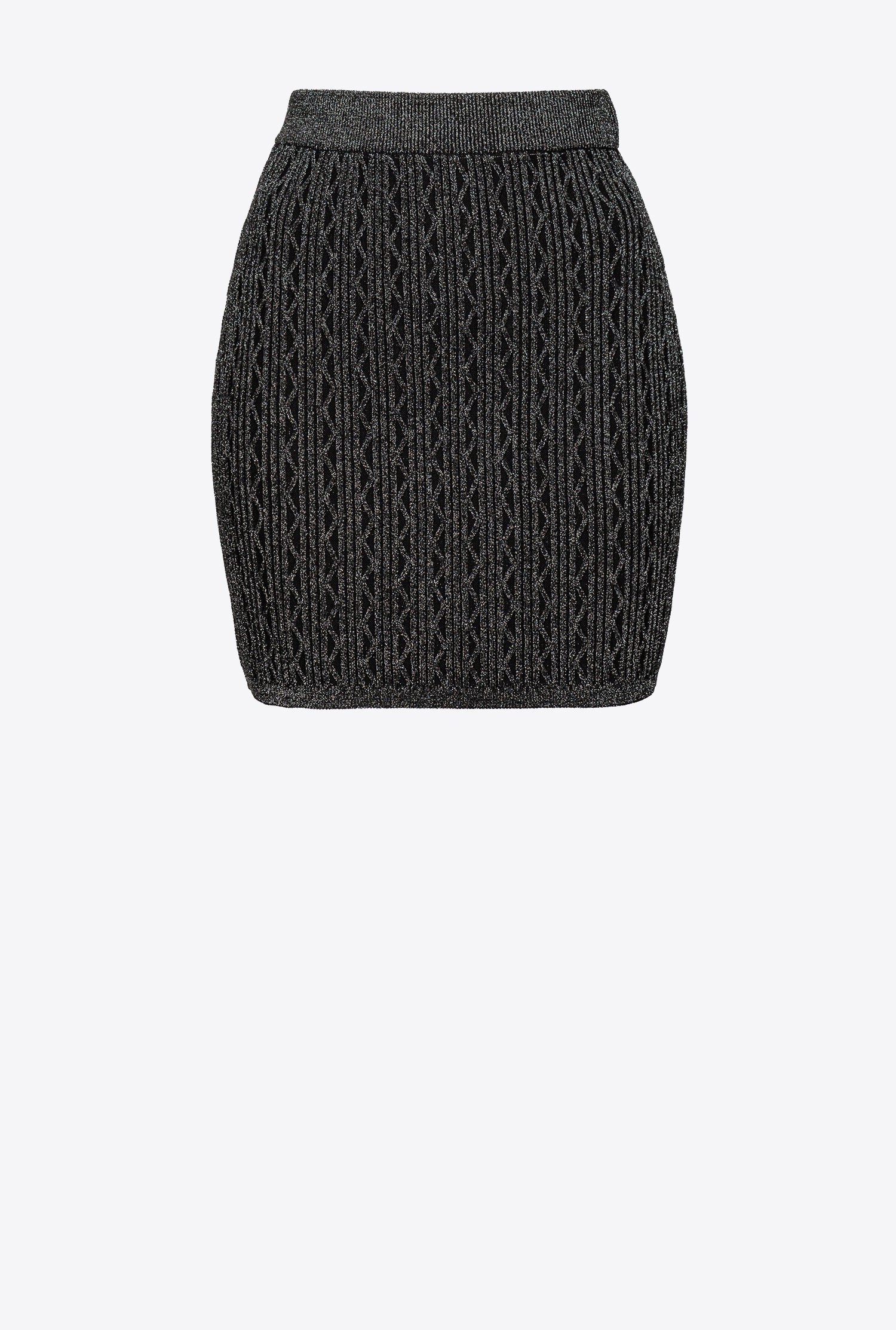 Ribbed lurex mini skirt