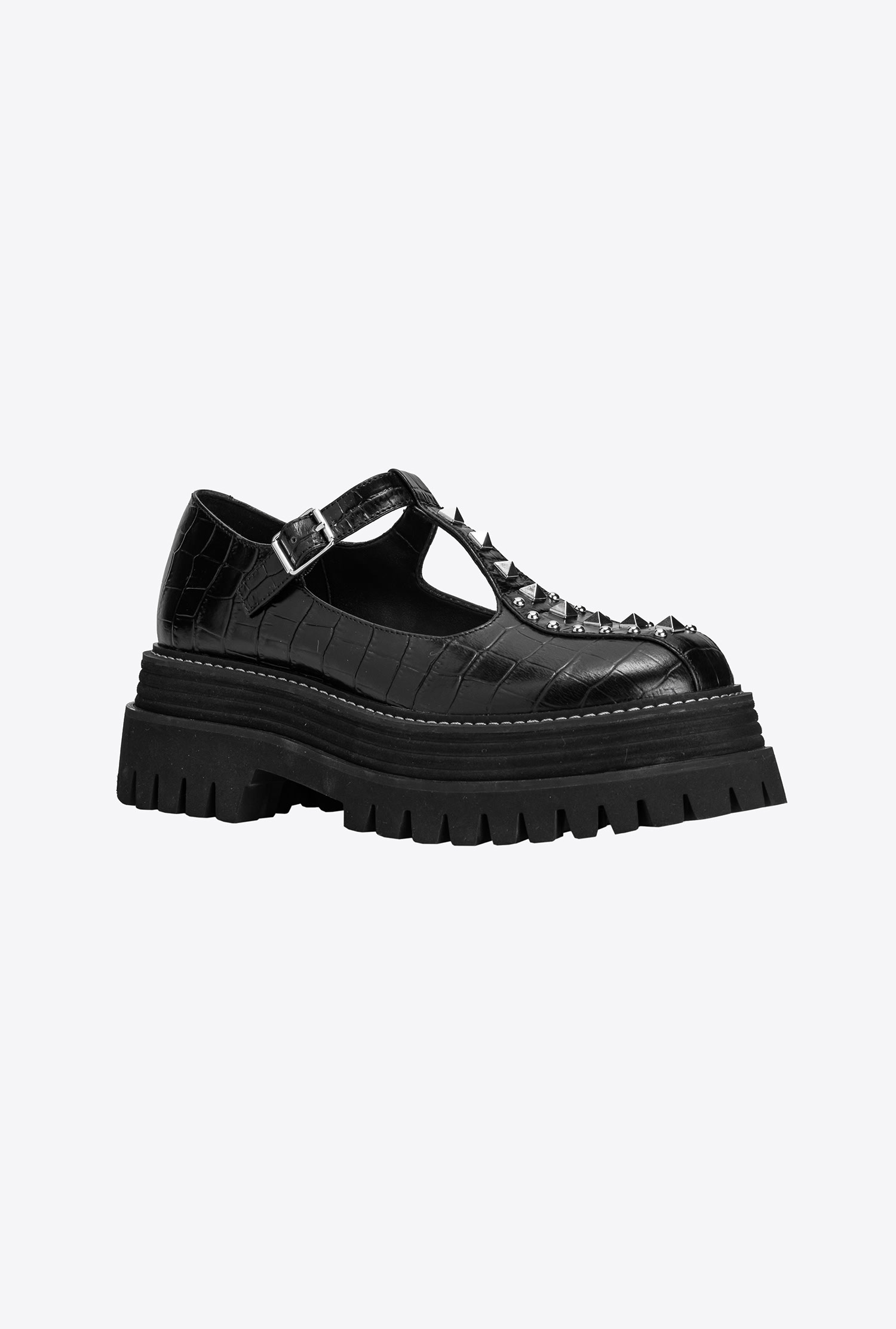 Leather Mary Janes with platform