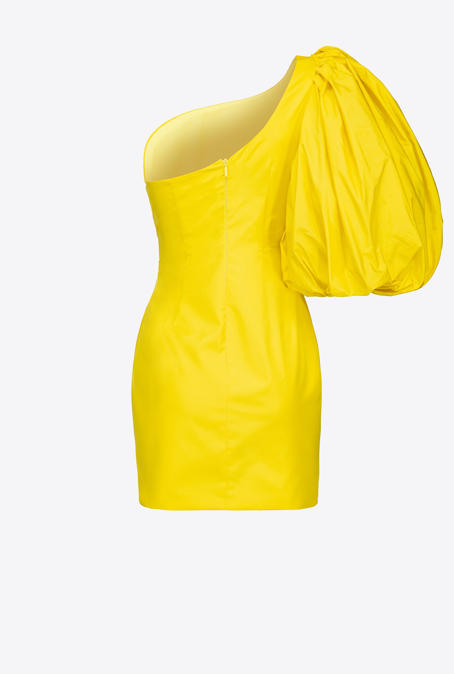 One-shoulder taffeta mini dress