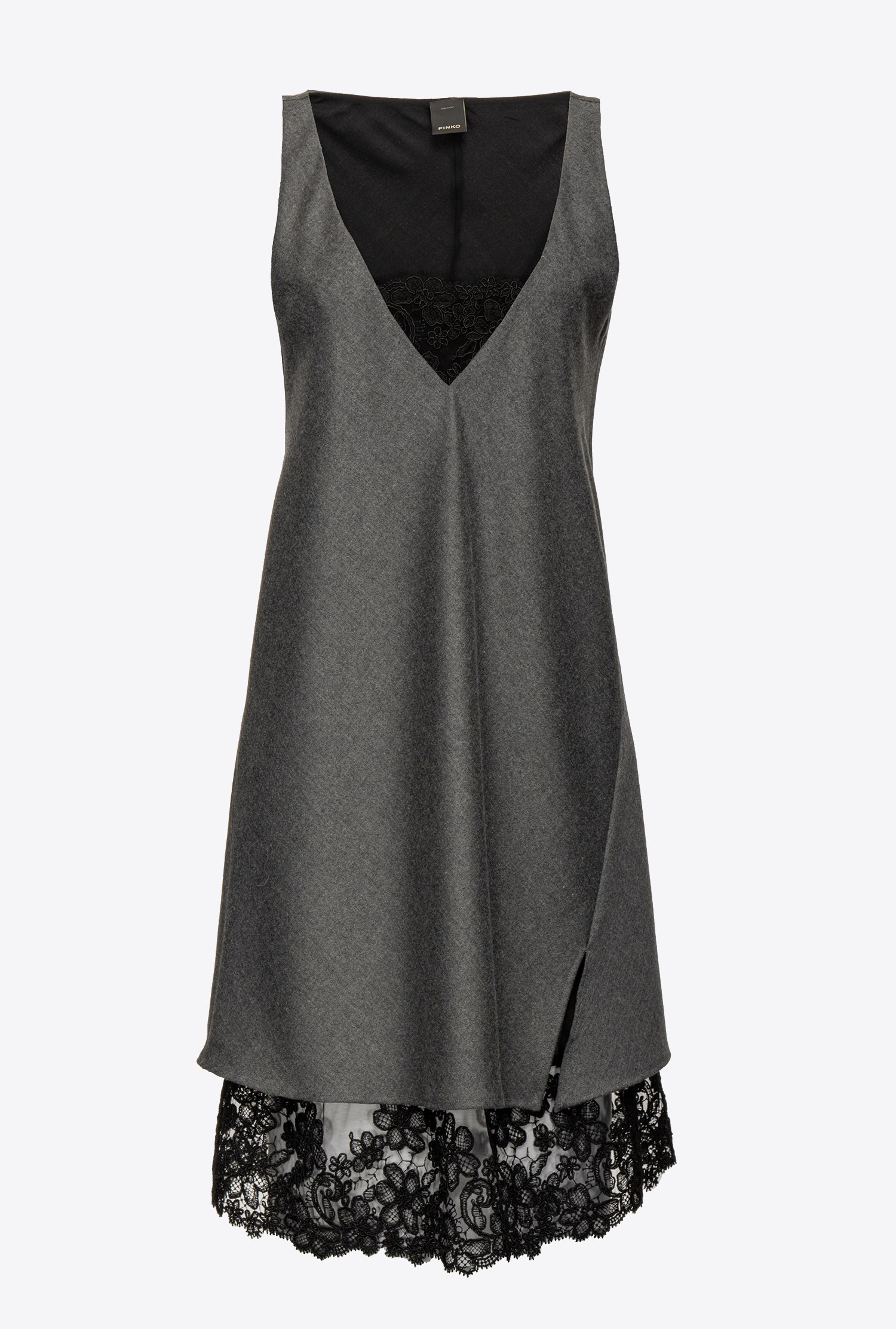 Mini flannel and lace sheath dress