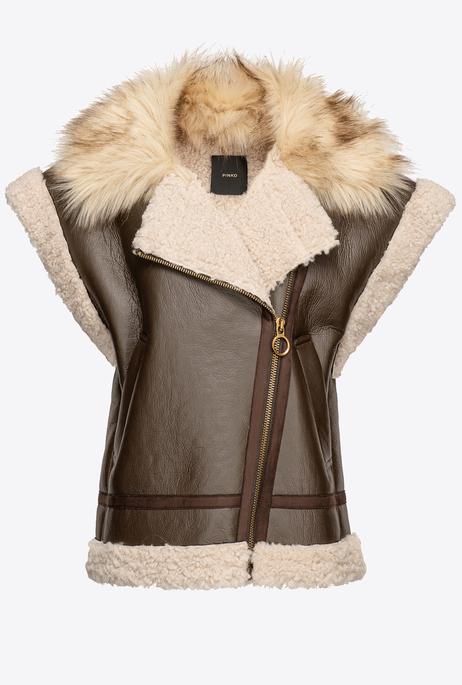 Shearling-look aviator jacket