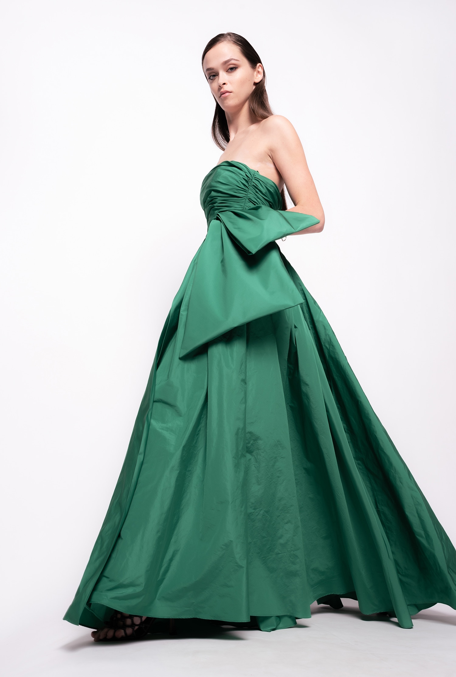 Long taffeta dress