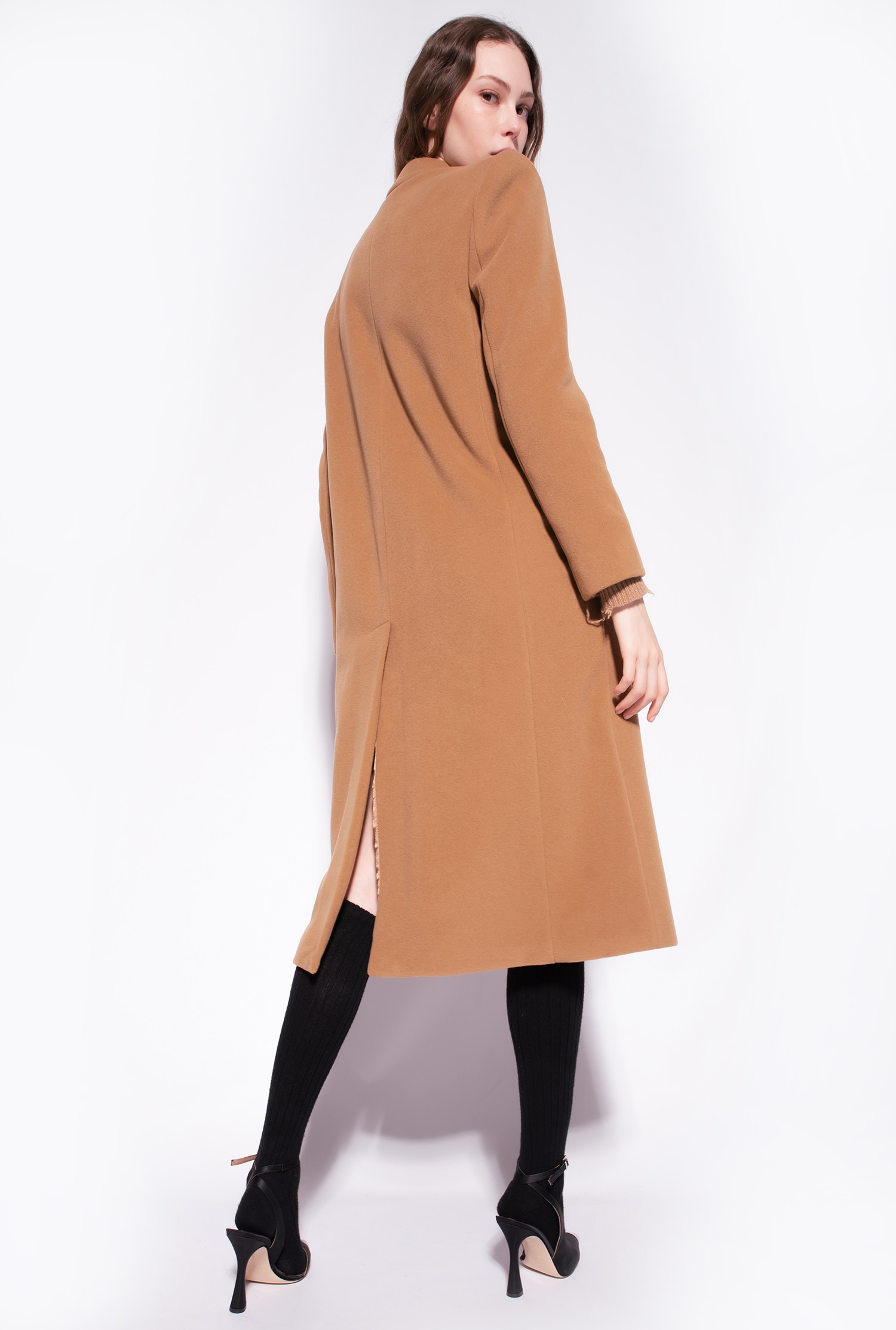 Long fabric coat