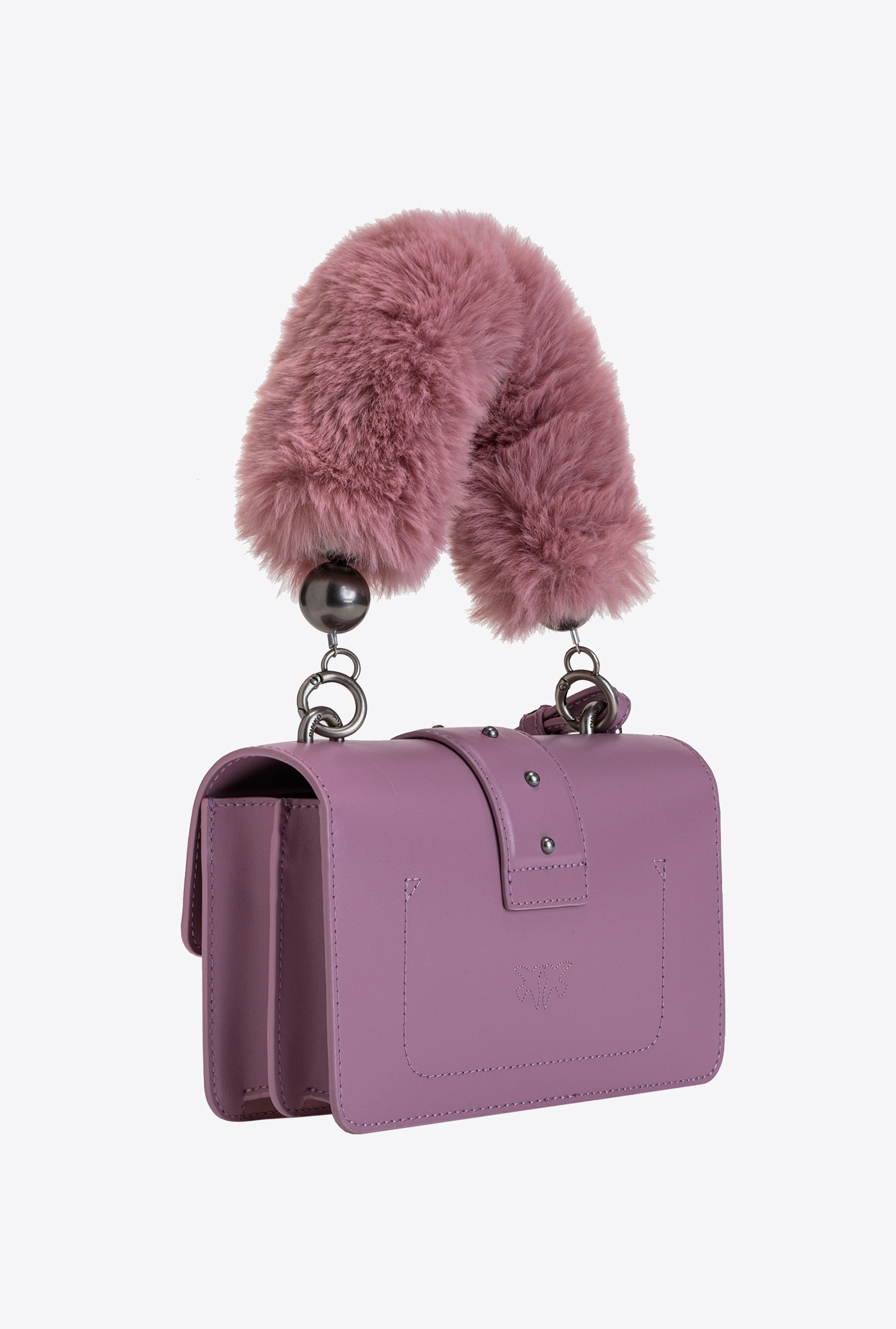 Mini Love Bag Icon with faux fur shoulder strap