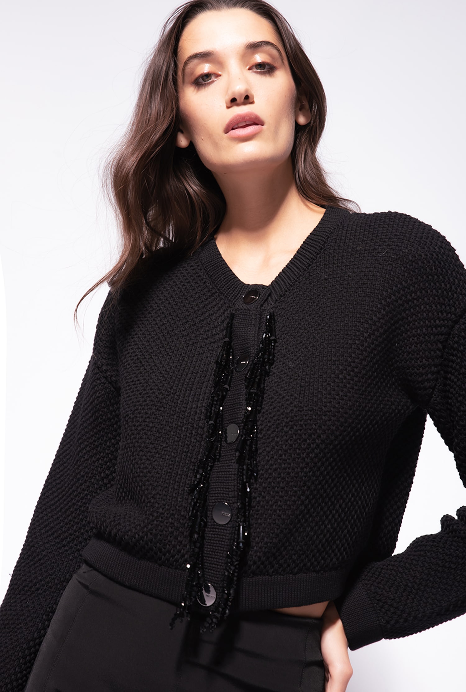 Cardigan with bead detailing