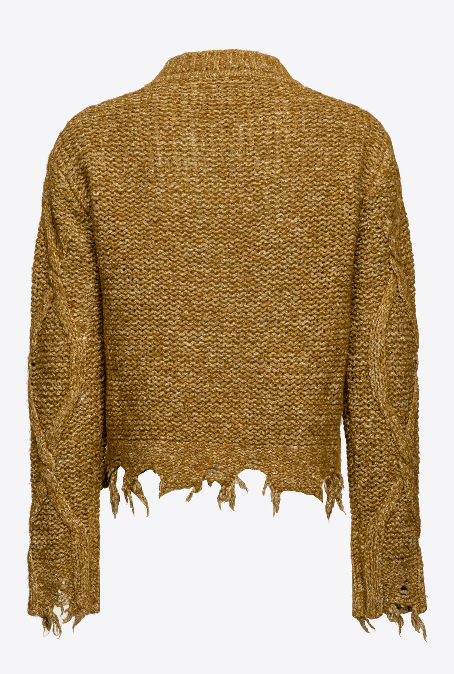 Used-look pullover with maxi-diamond knit