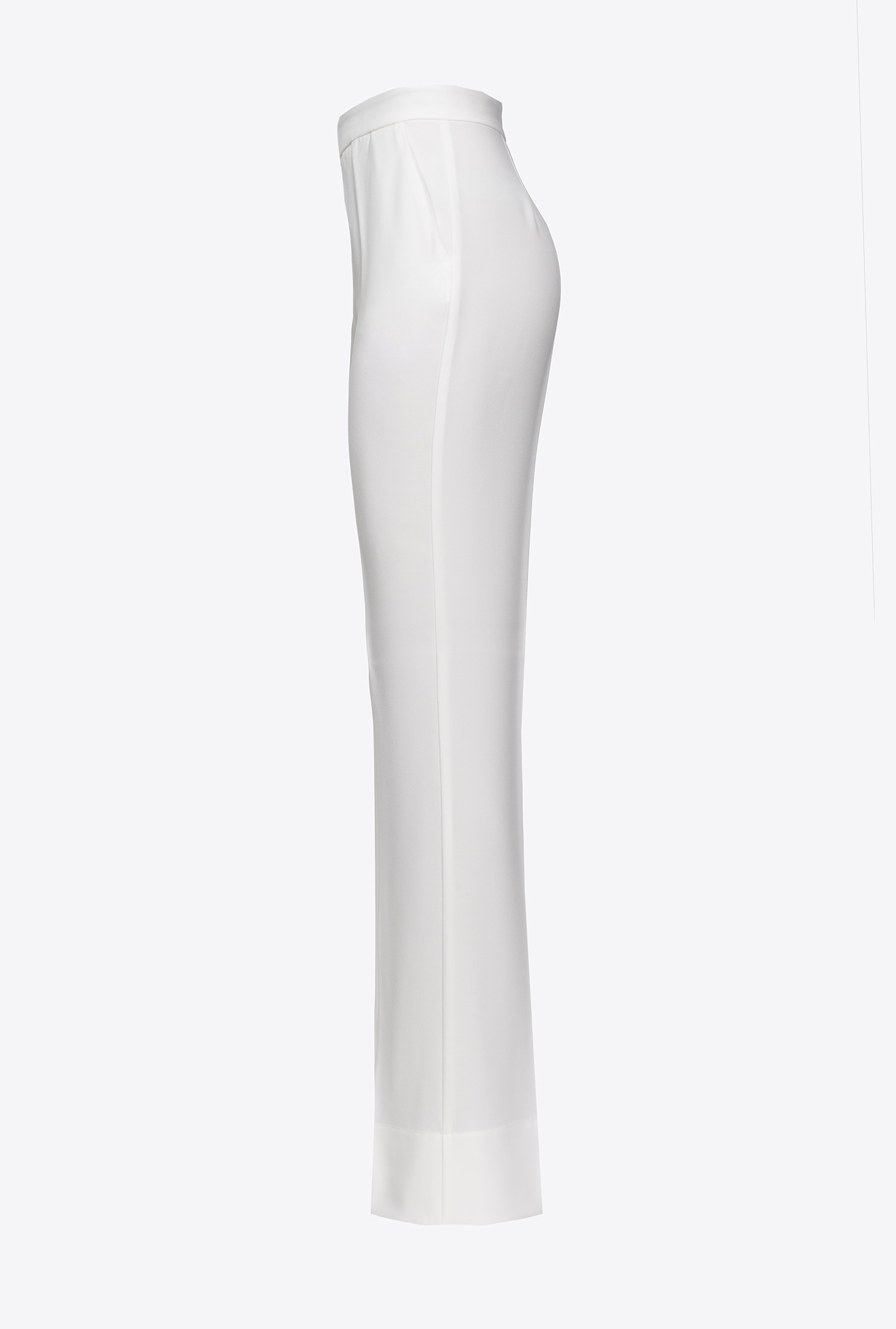 Flared poly crepe trousers