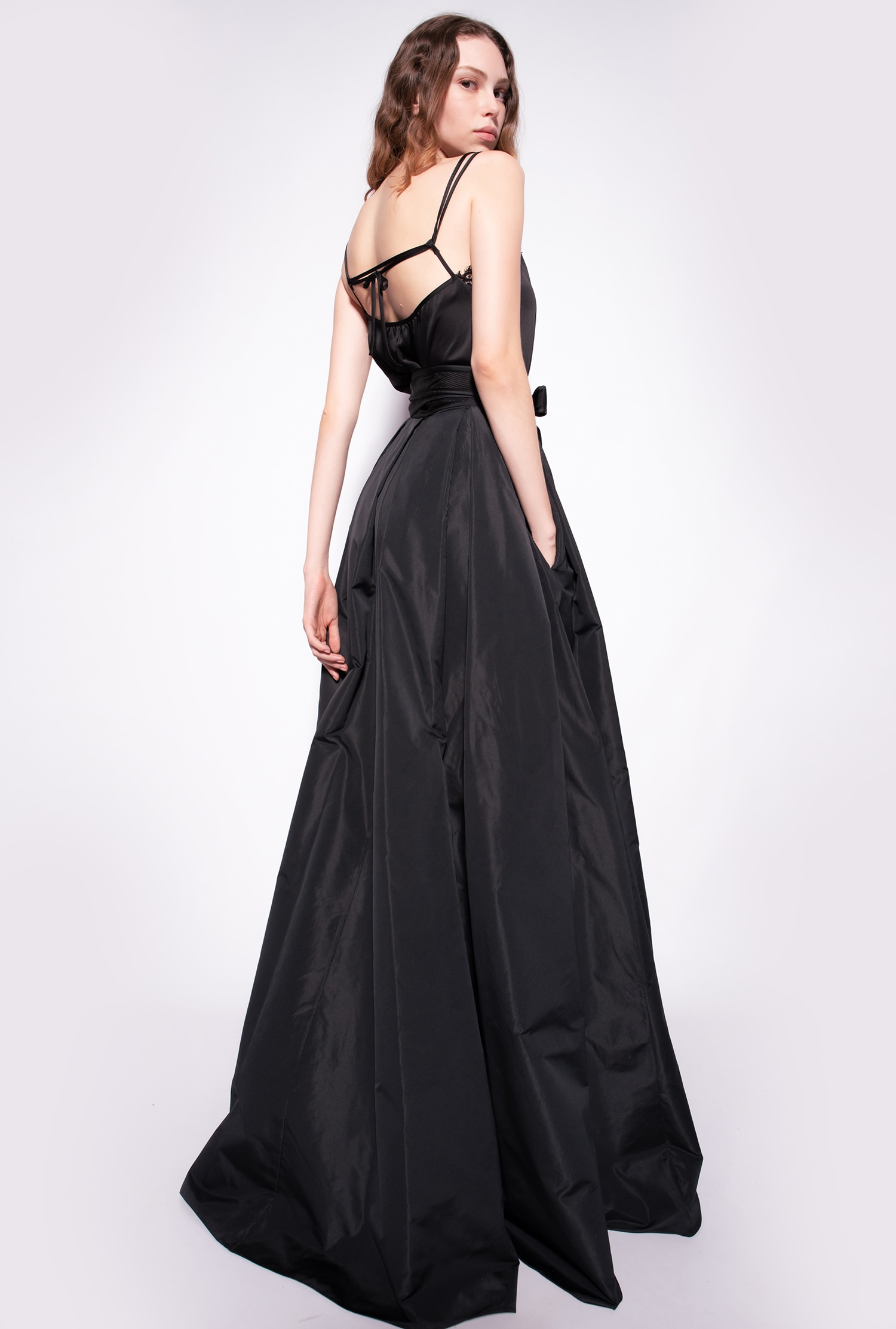 Taffeta maxi-skirt