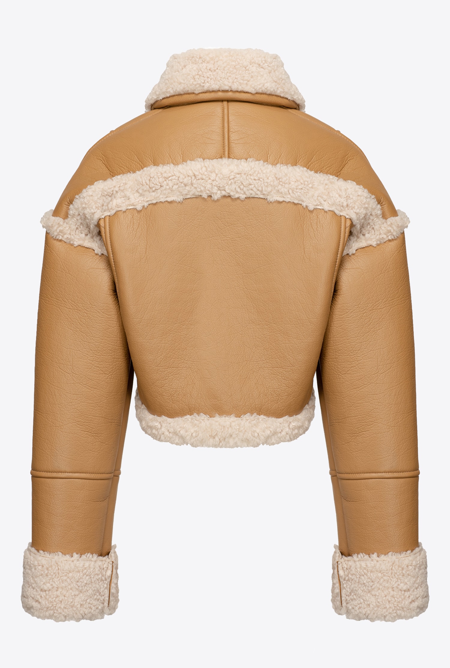 Sheepskin-effect cropped jacket