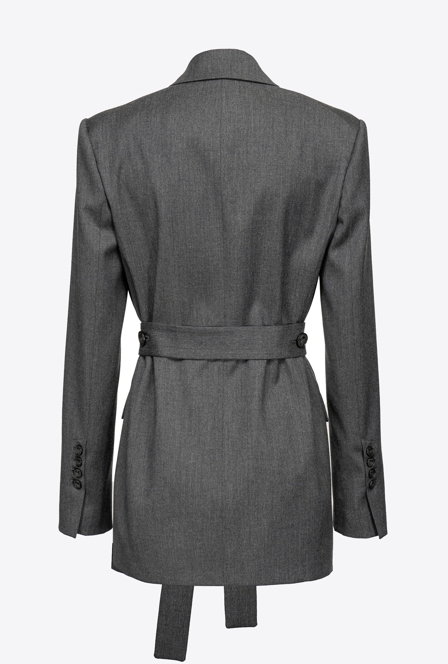 Flannel blazer with belt