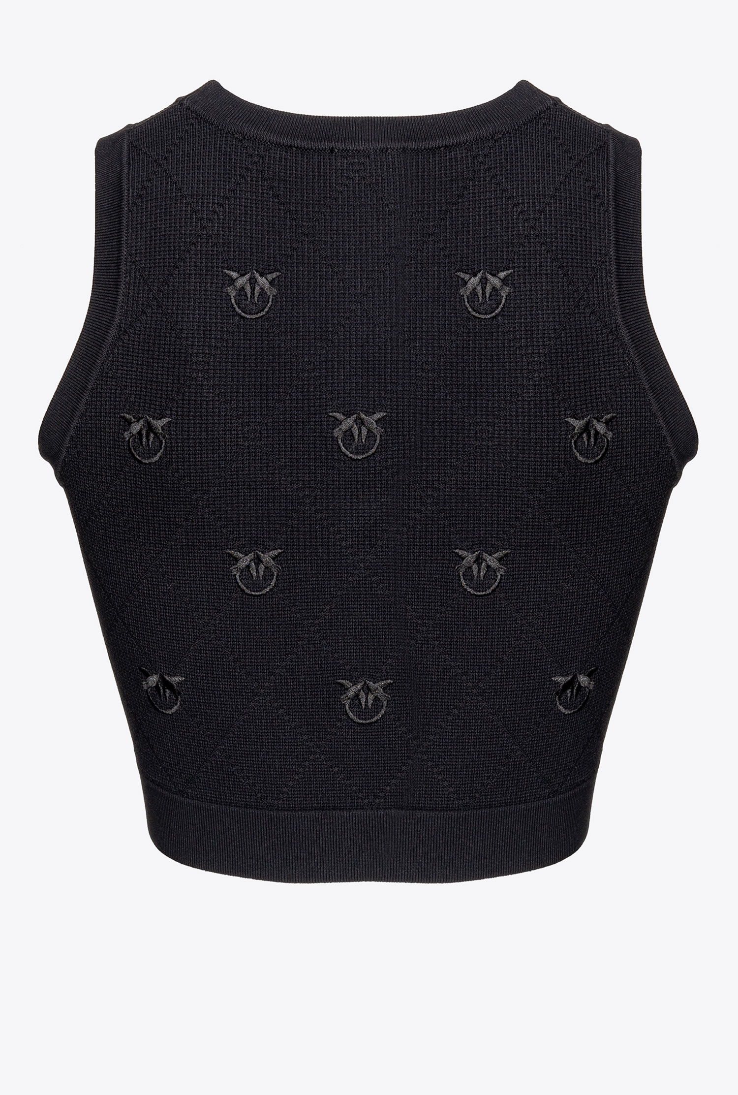 Cropped jacquard Love Birds vest