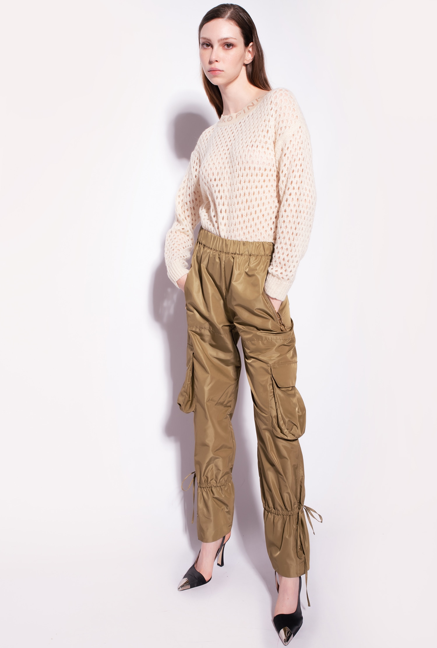 Mesh-stitch pullover