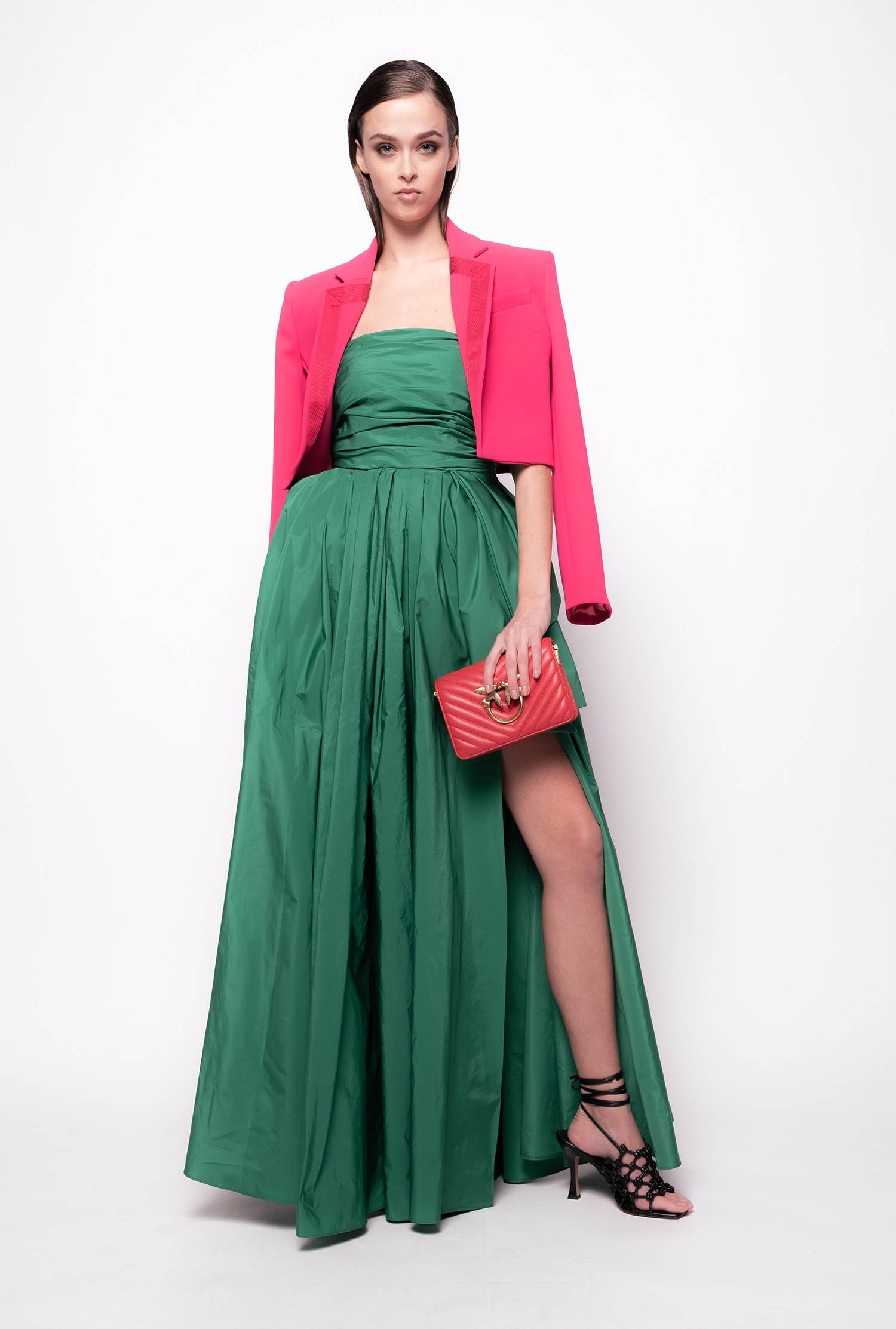 Long taffeta dress
