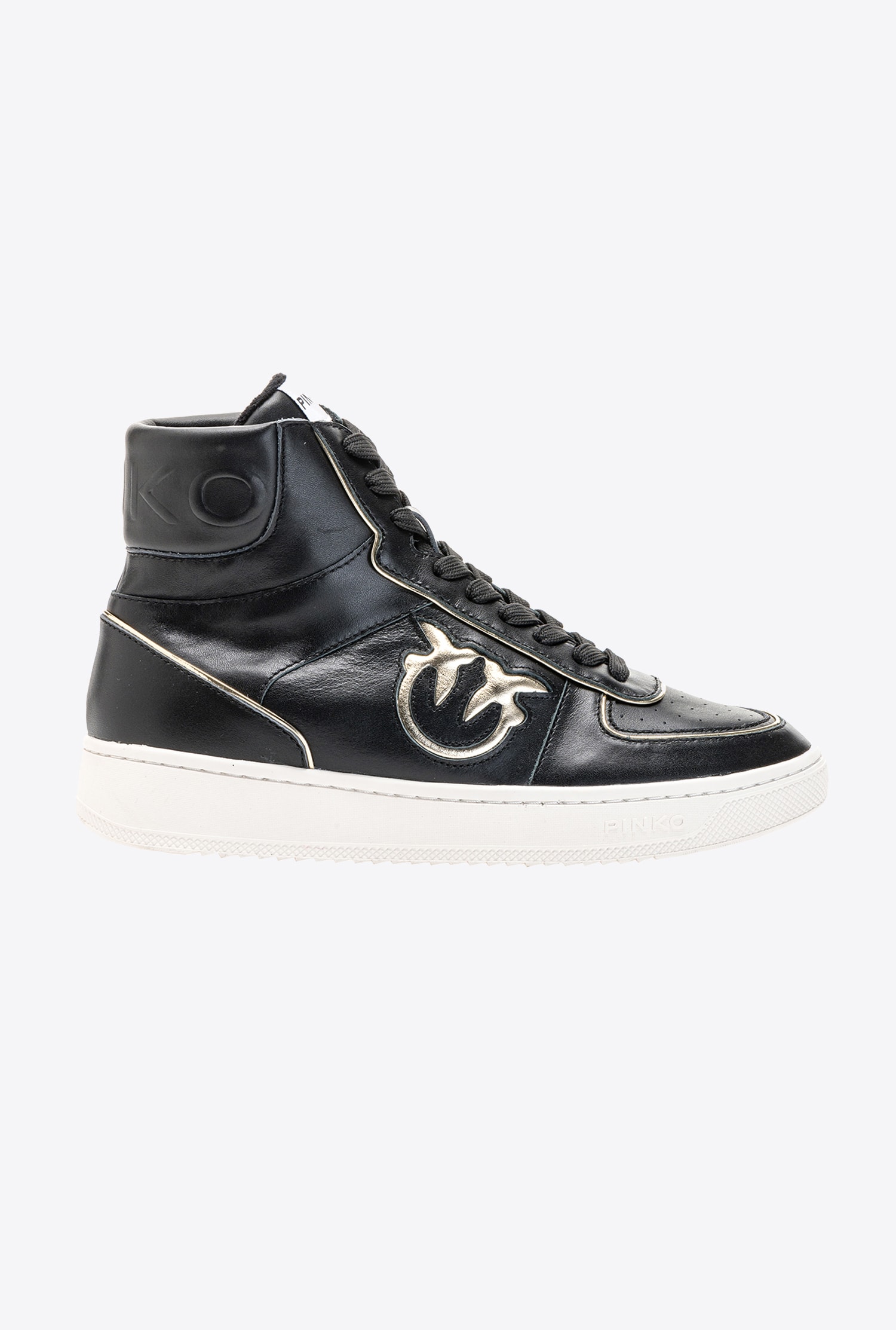 Leather high-top trainers