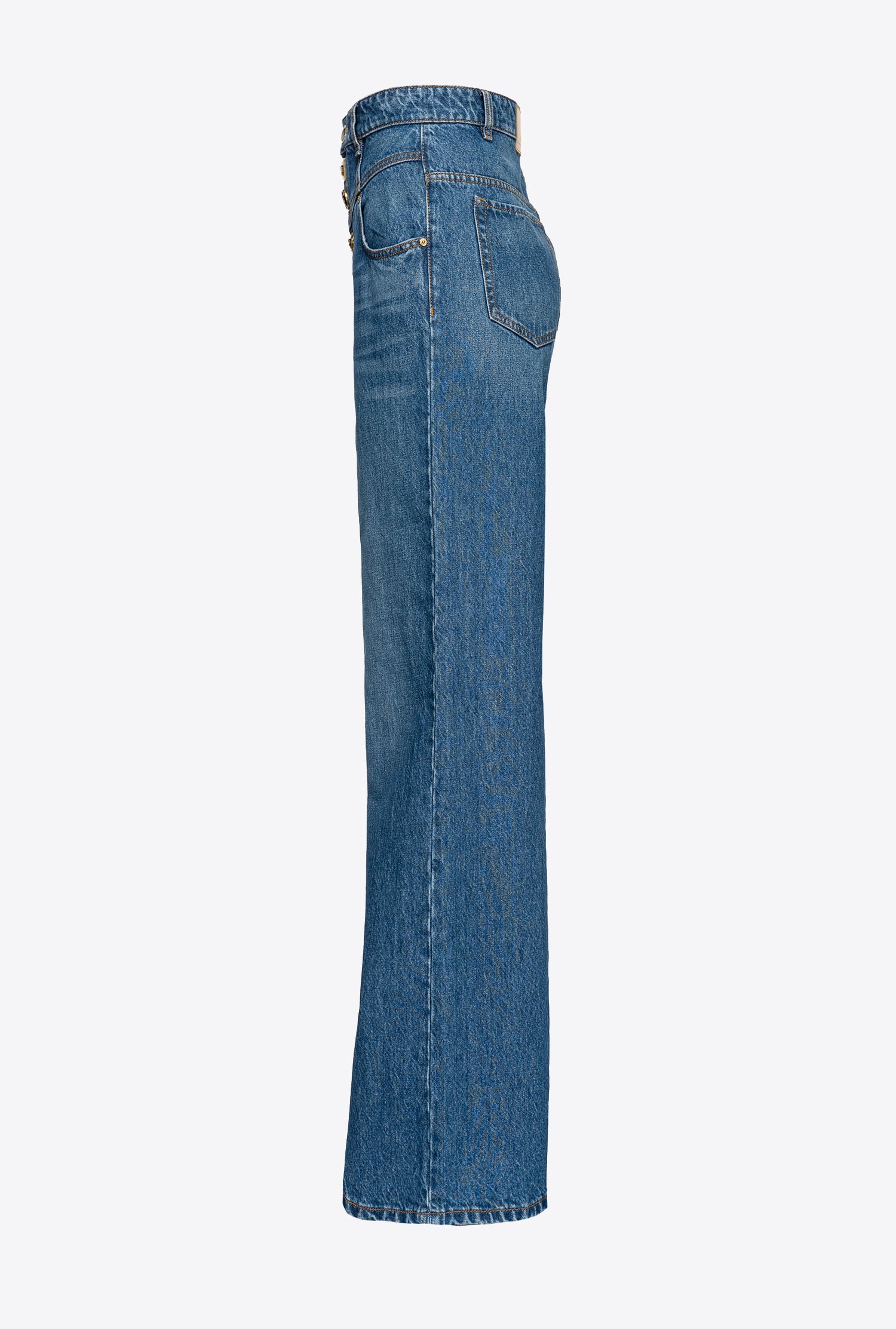 Wide-leg jeans with jewel buttons