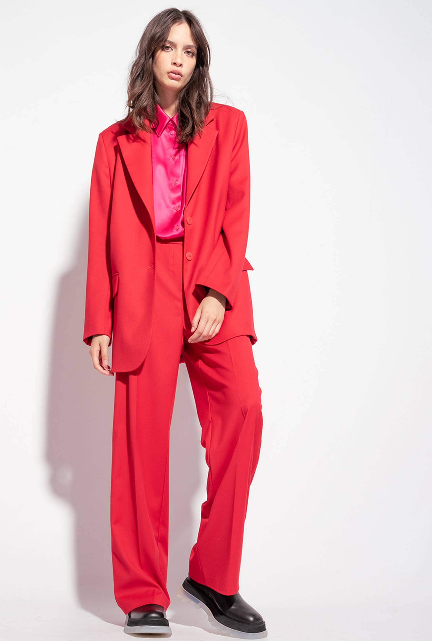 Oversized red blazer
