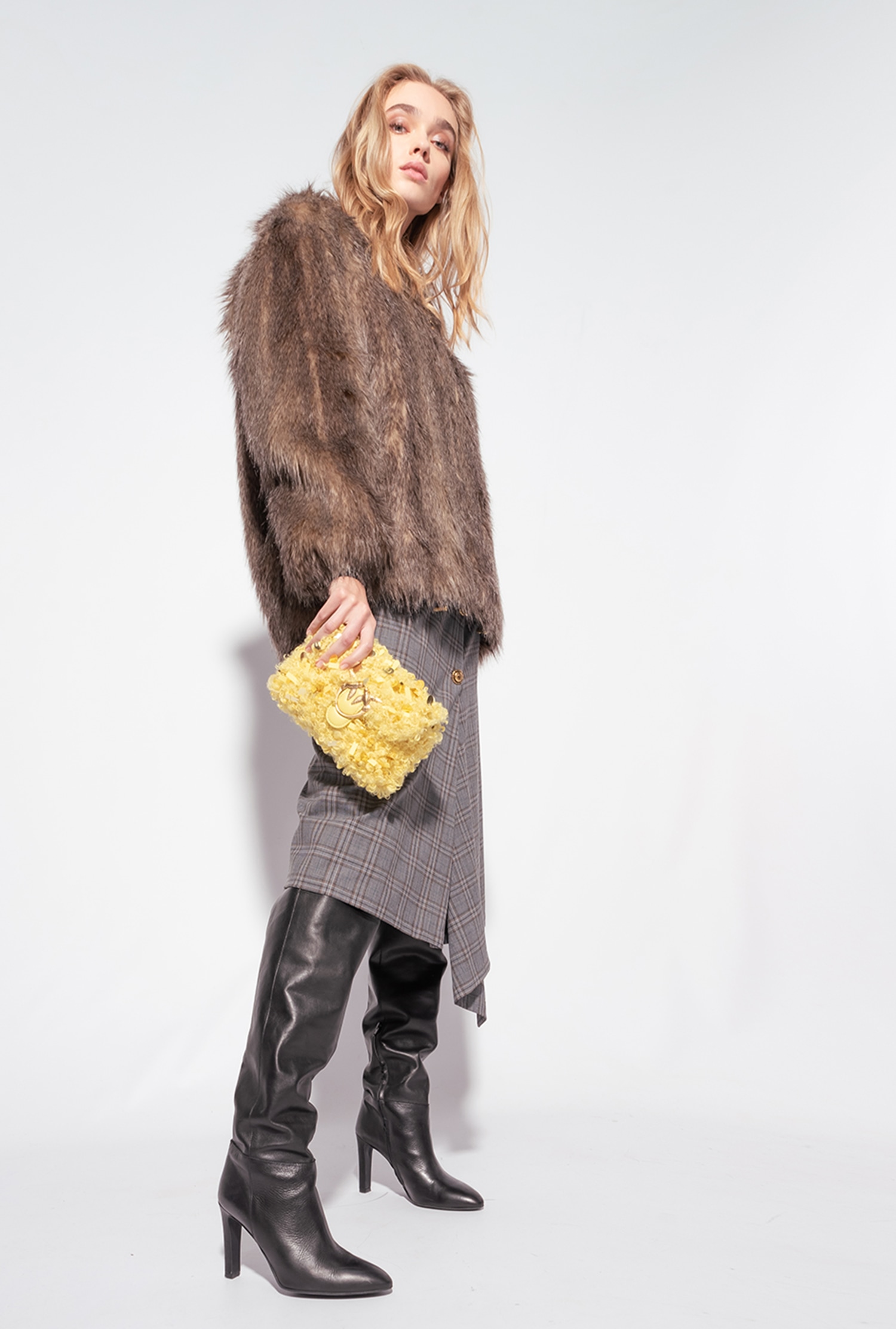 Faux fur bomber jacket