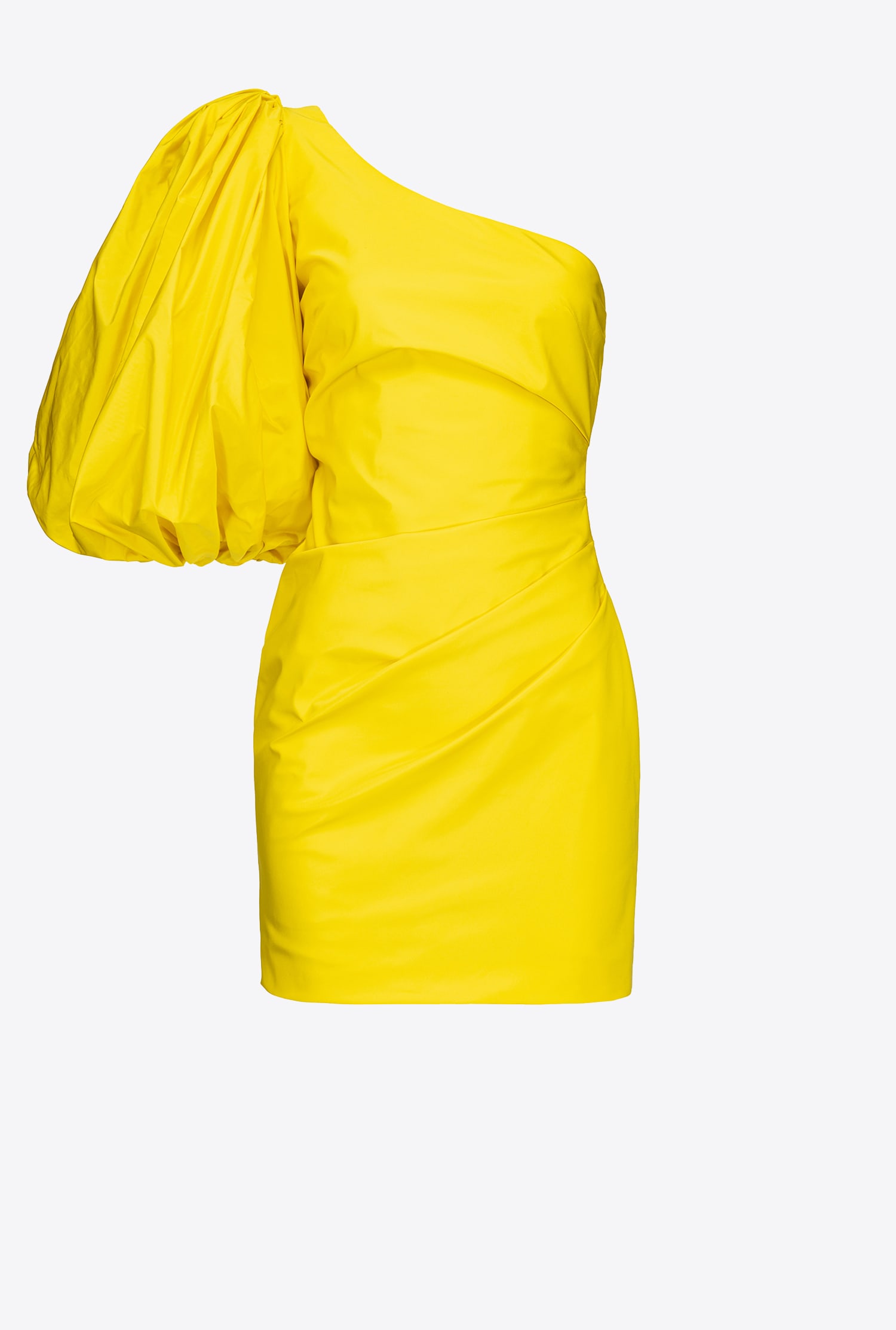 One-shoulder taffeta mini dress