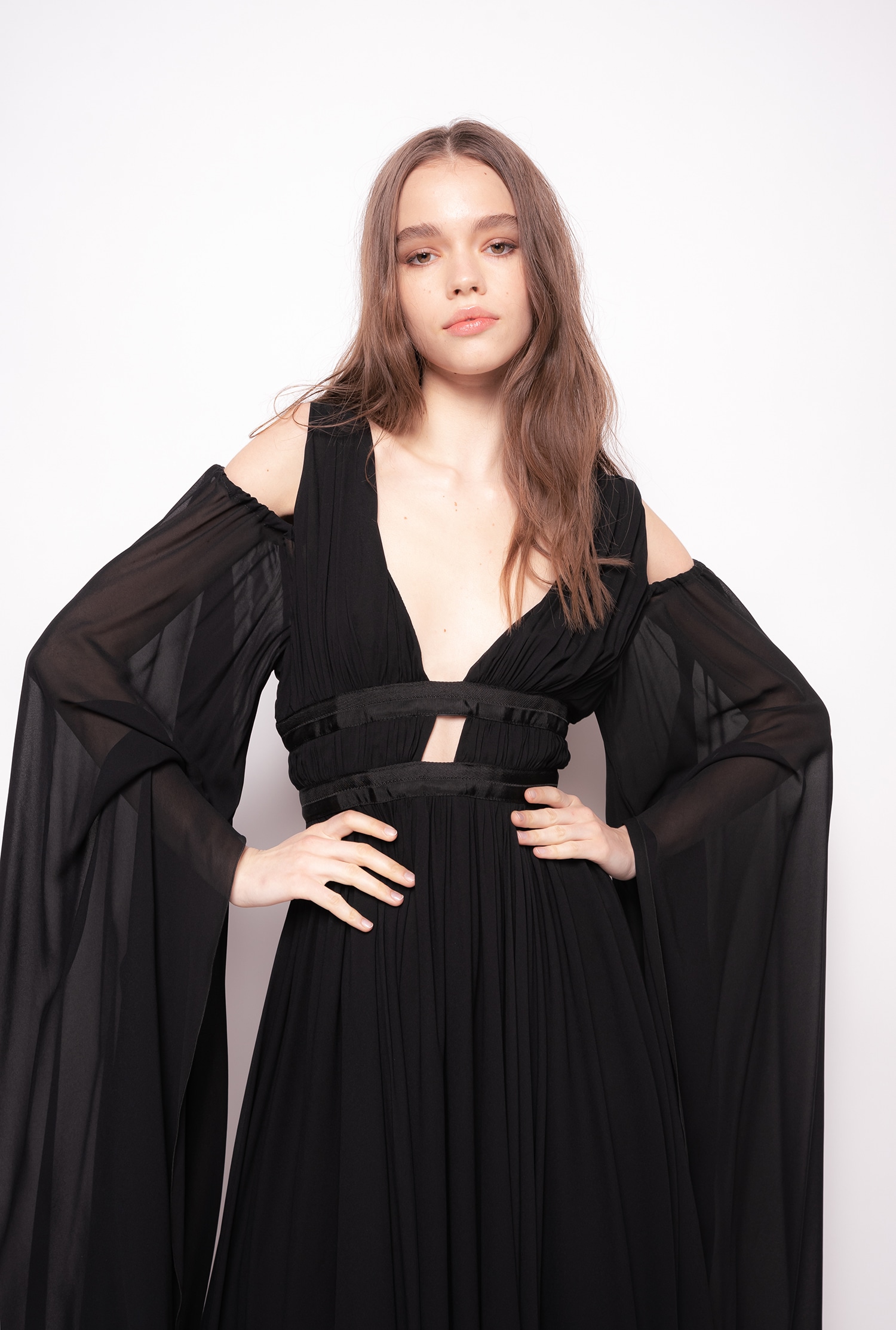 Off-the-shoulder midi dress