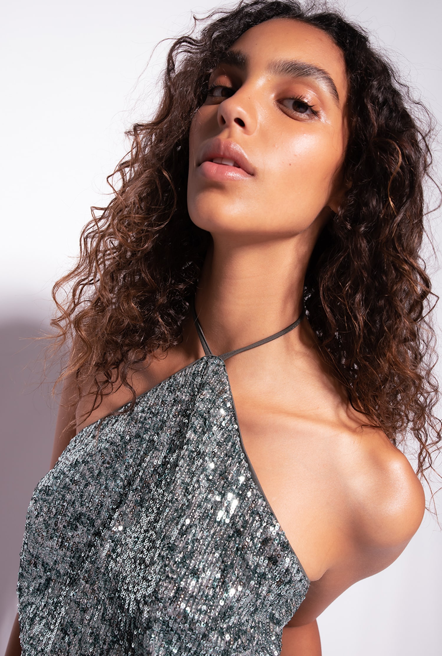 Floral sequinned top