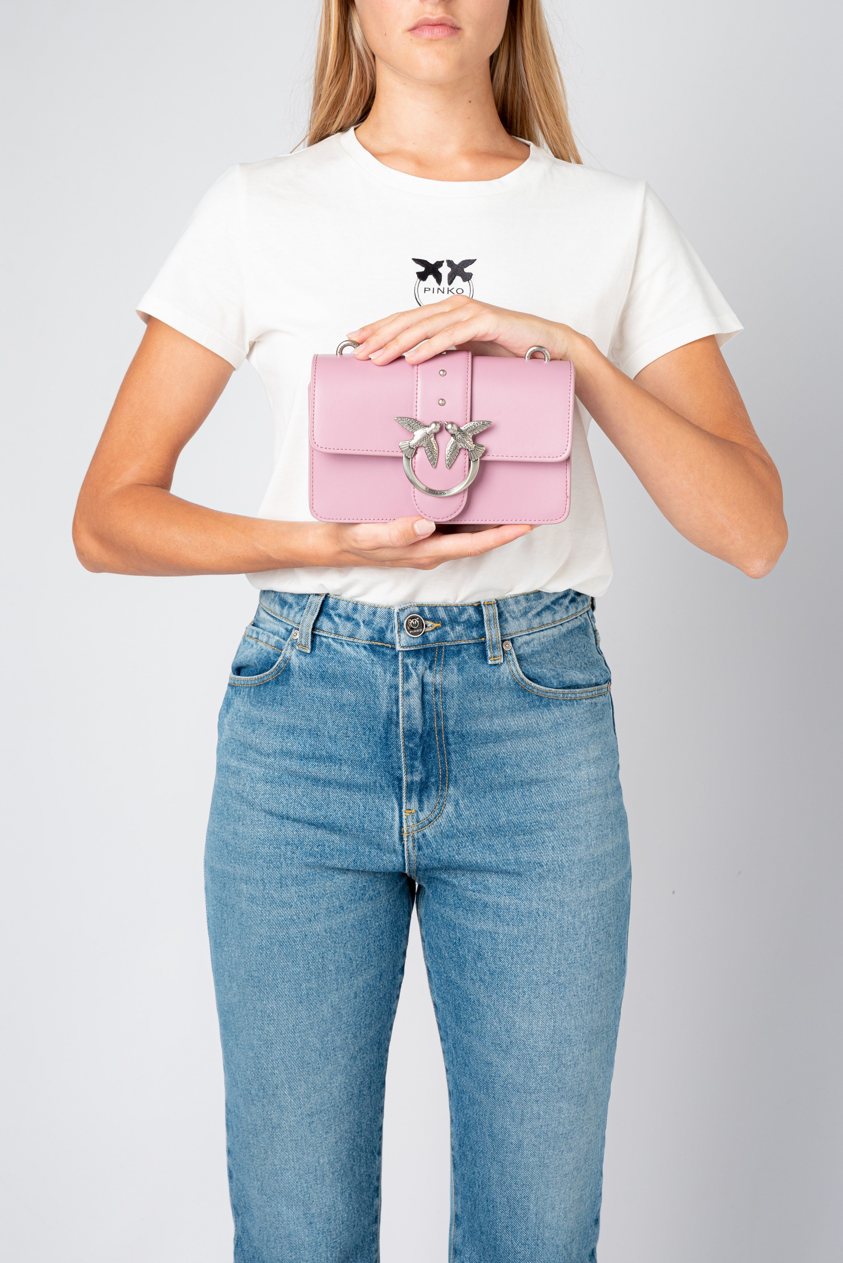 Mini Love Bag Icon with faux fur shoulder strap