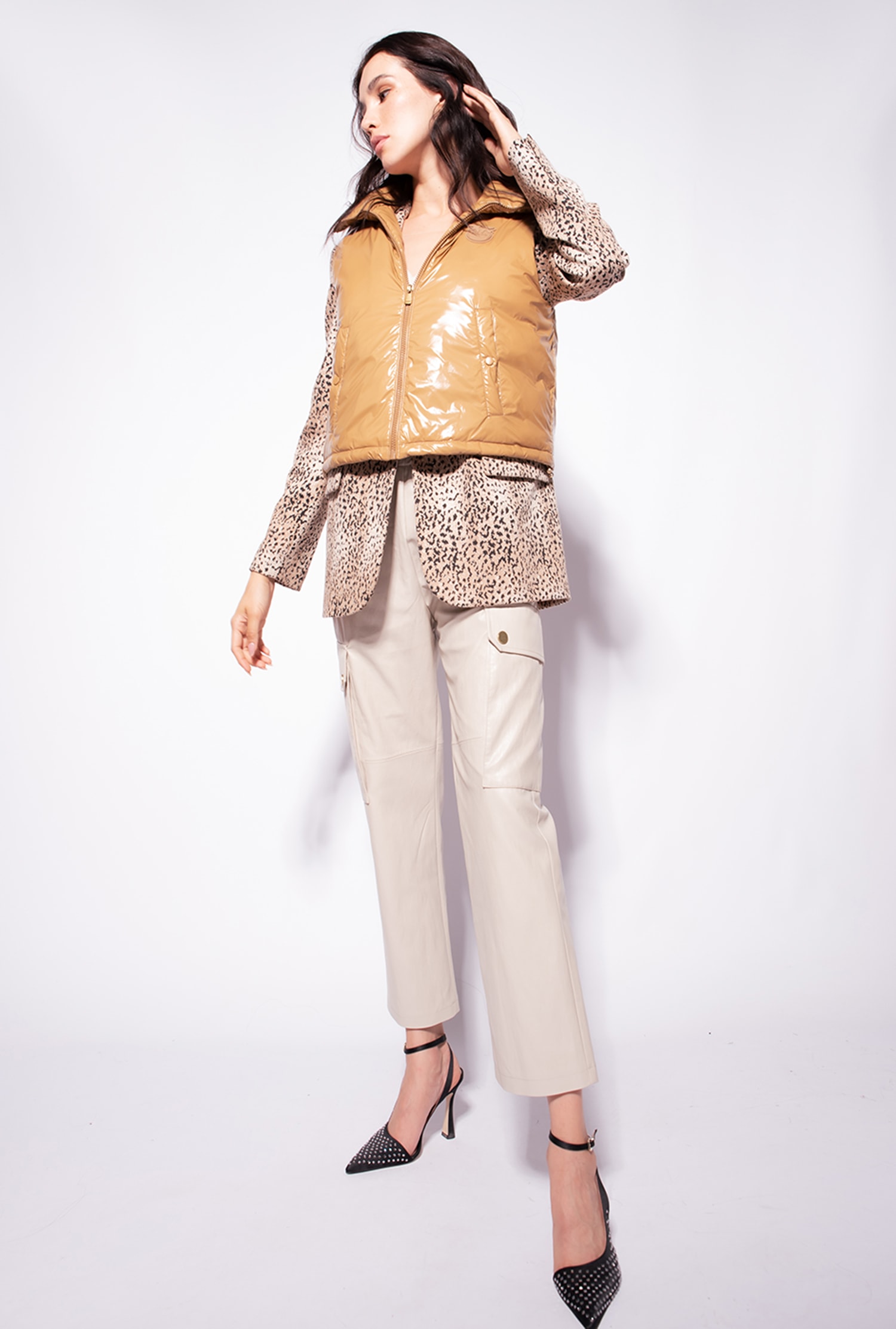 Padded crystal nylon vest