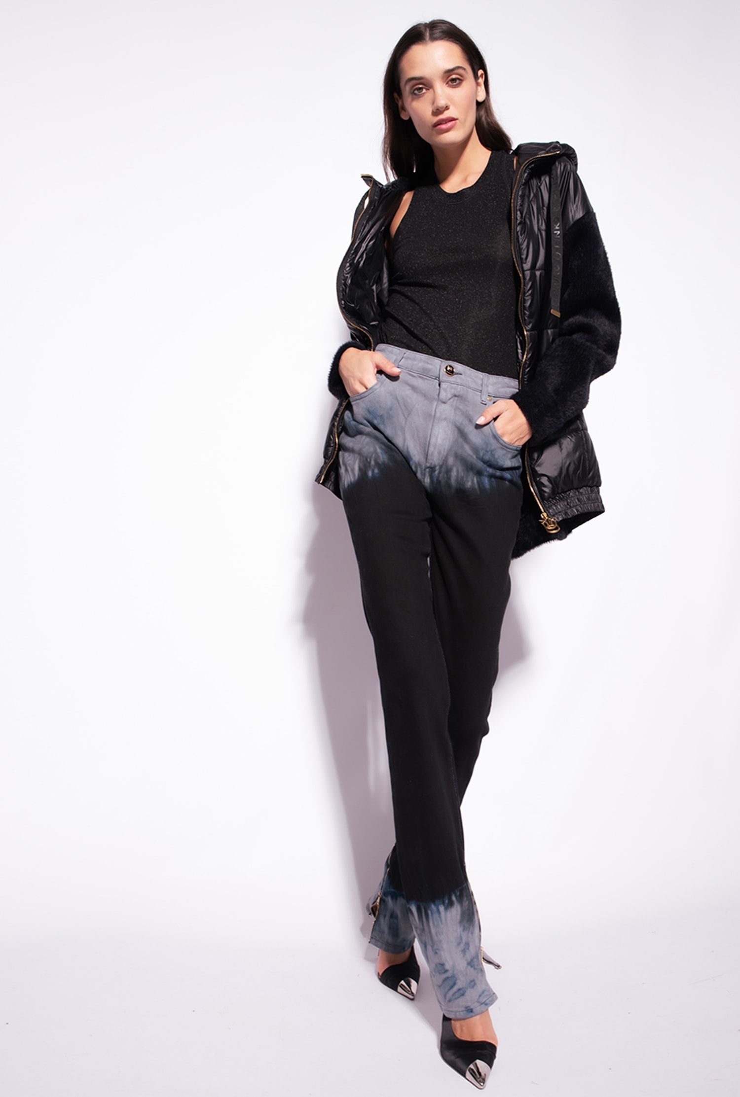 Ribbed lurex vest top